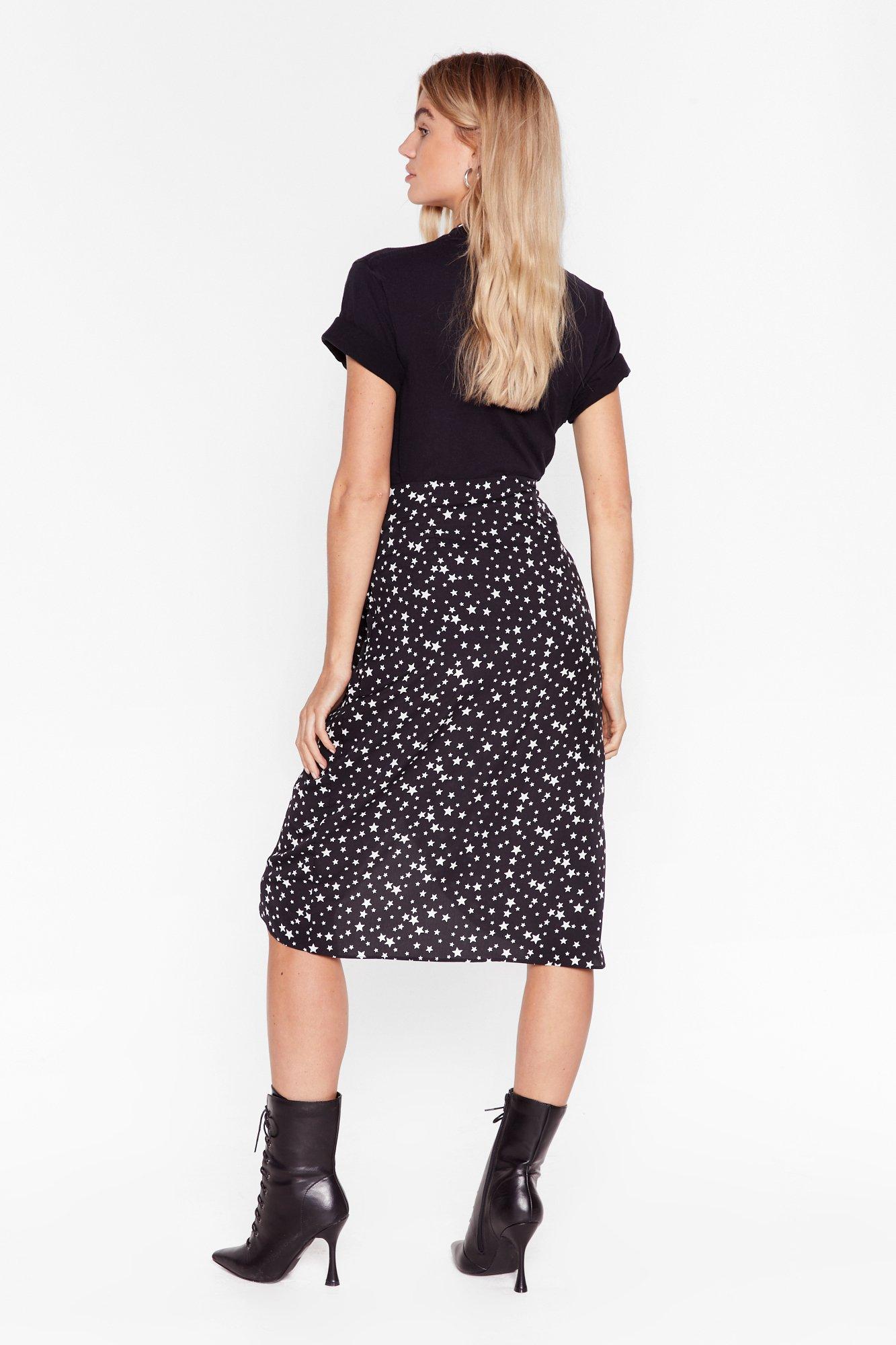 Going to Go Star Wrap Midi Skirt Nasty Gal