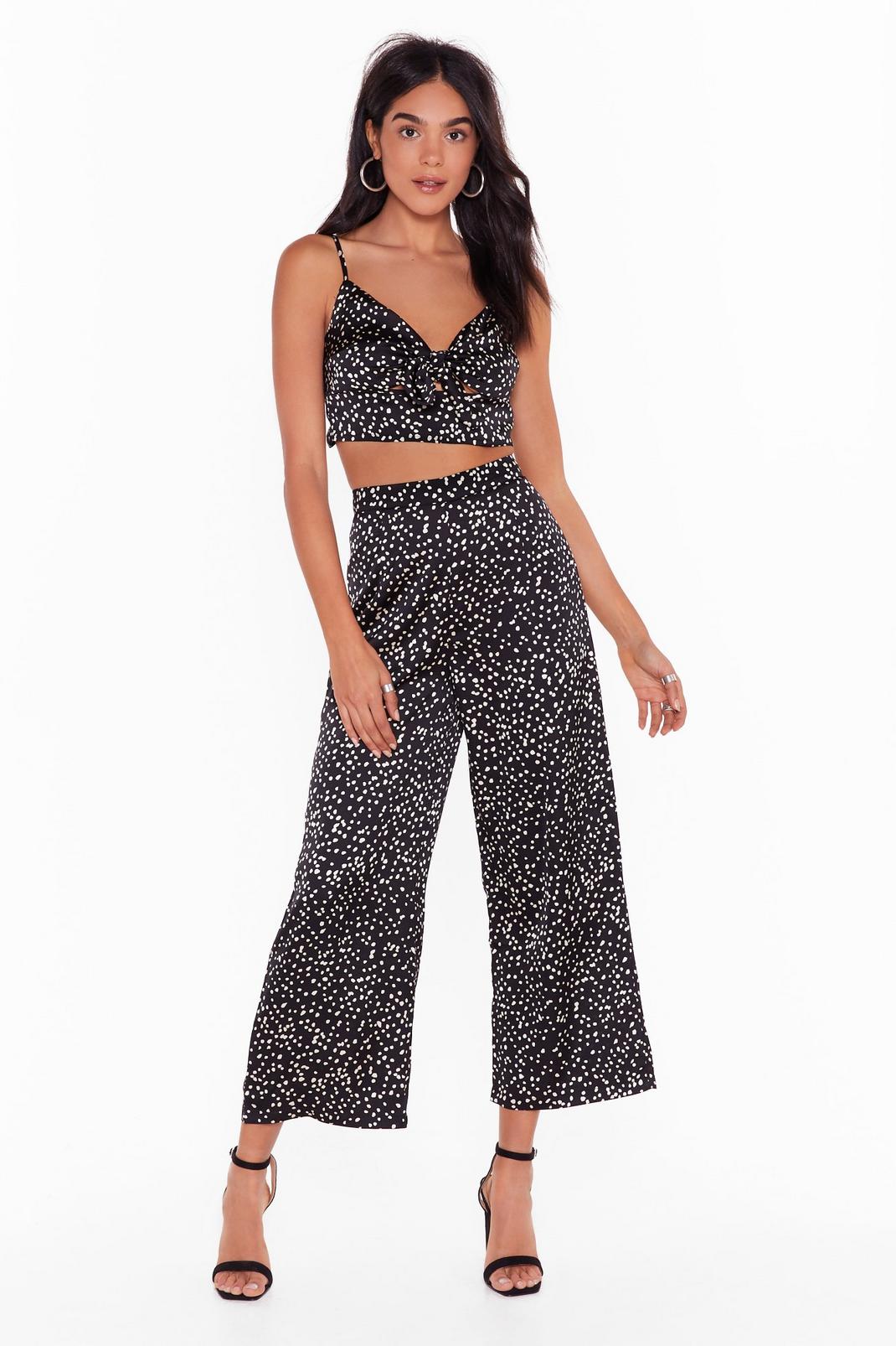 It's Dot Me Crop Top and Wide-Leg Trousers Set image number 1