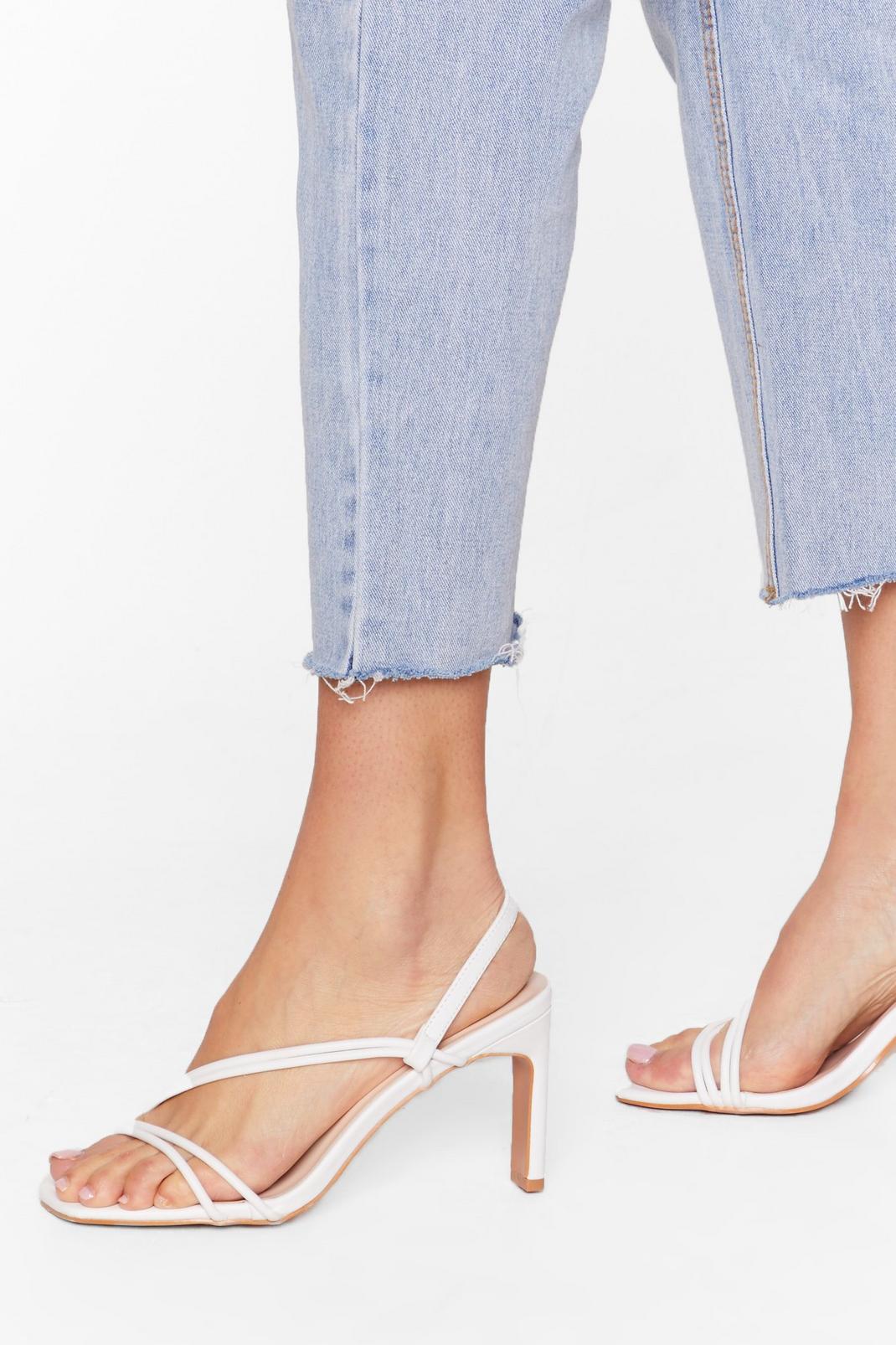 Strappy Square Toe Faux Leather Heels | Nasty Gal