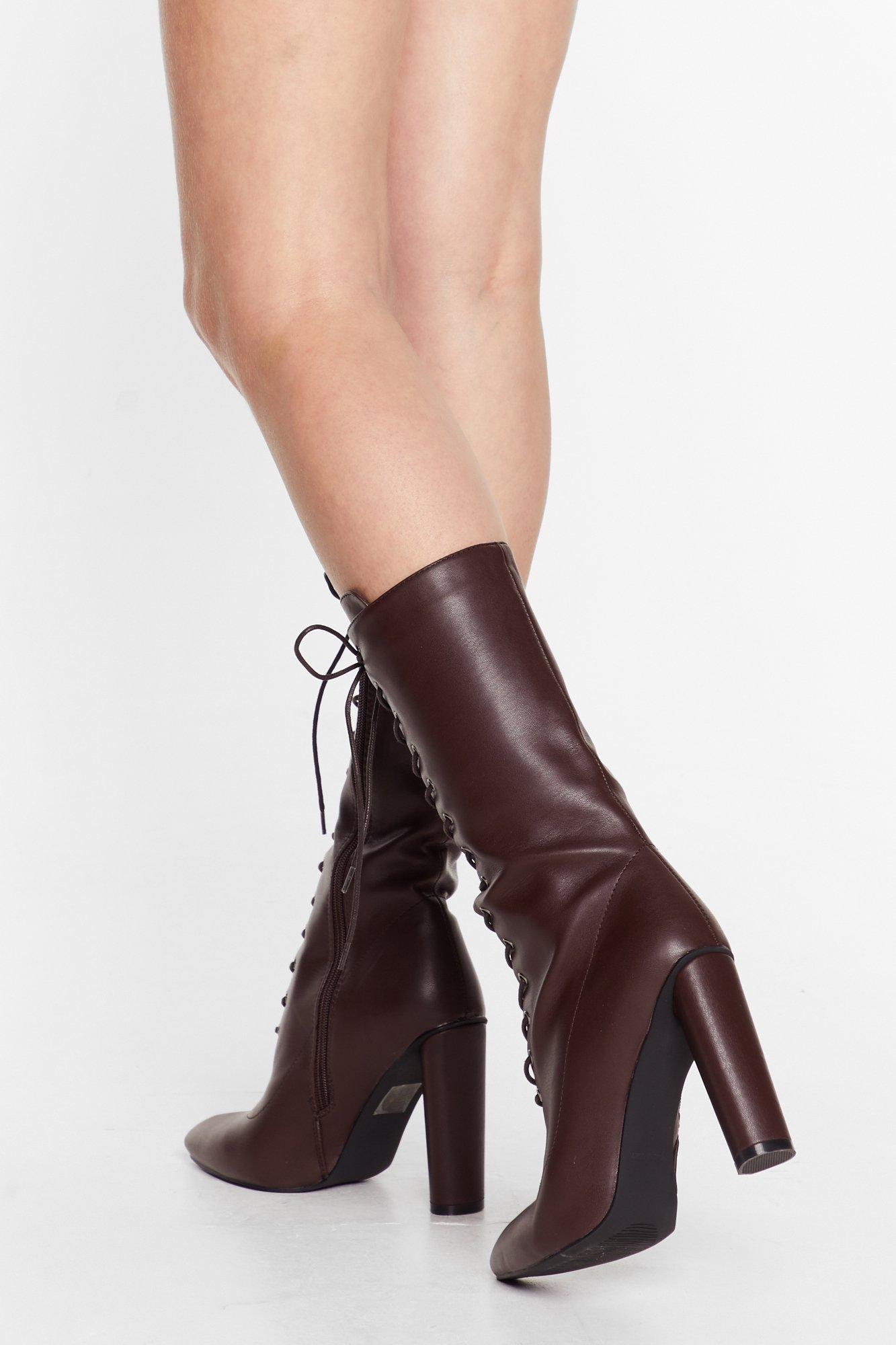 Nasty Gal Womens Lace Up Over The Knee Boots