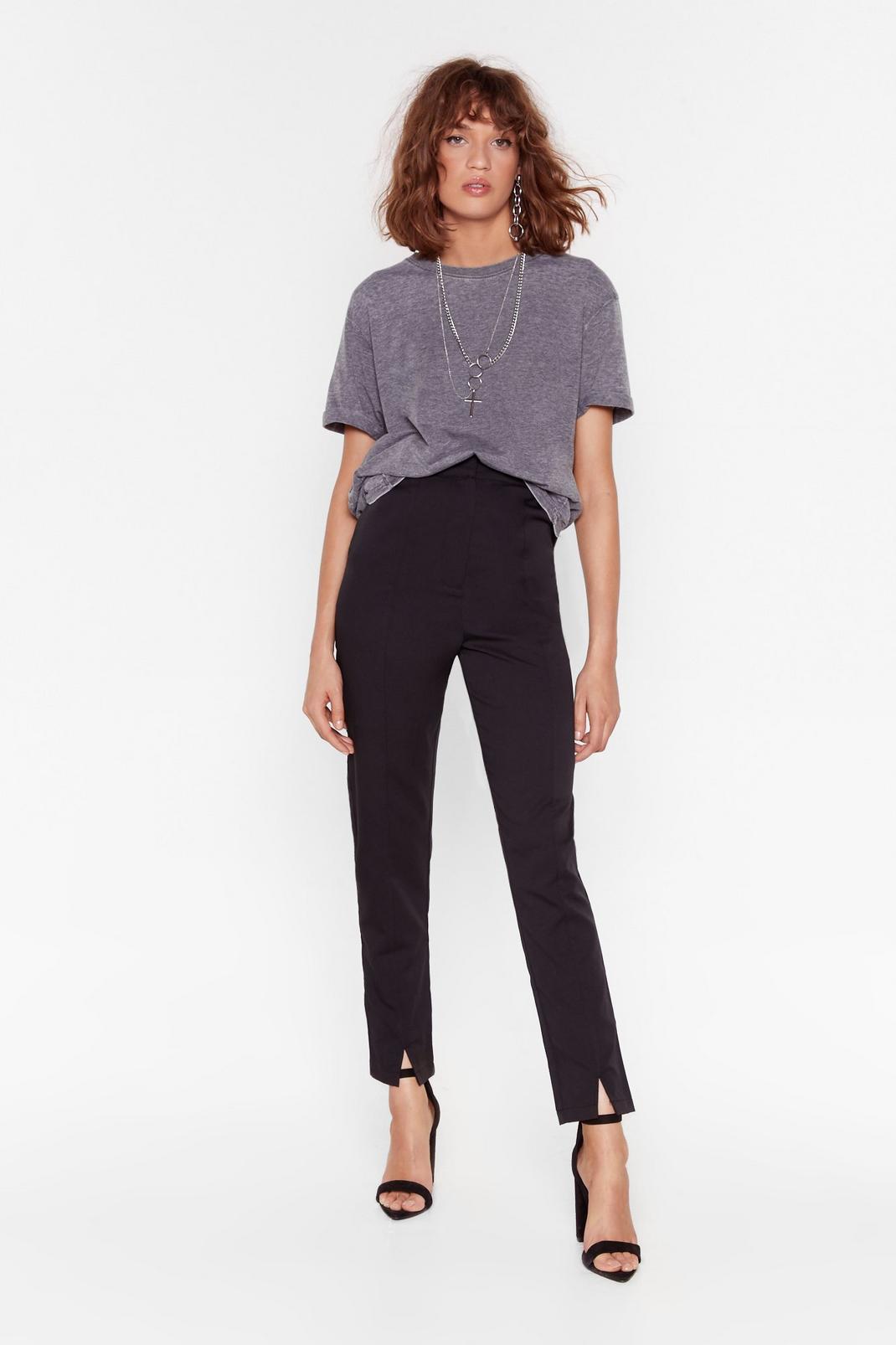 Split the Cheque High-Waisted Tapered Pants image number 1