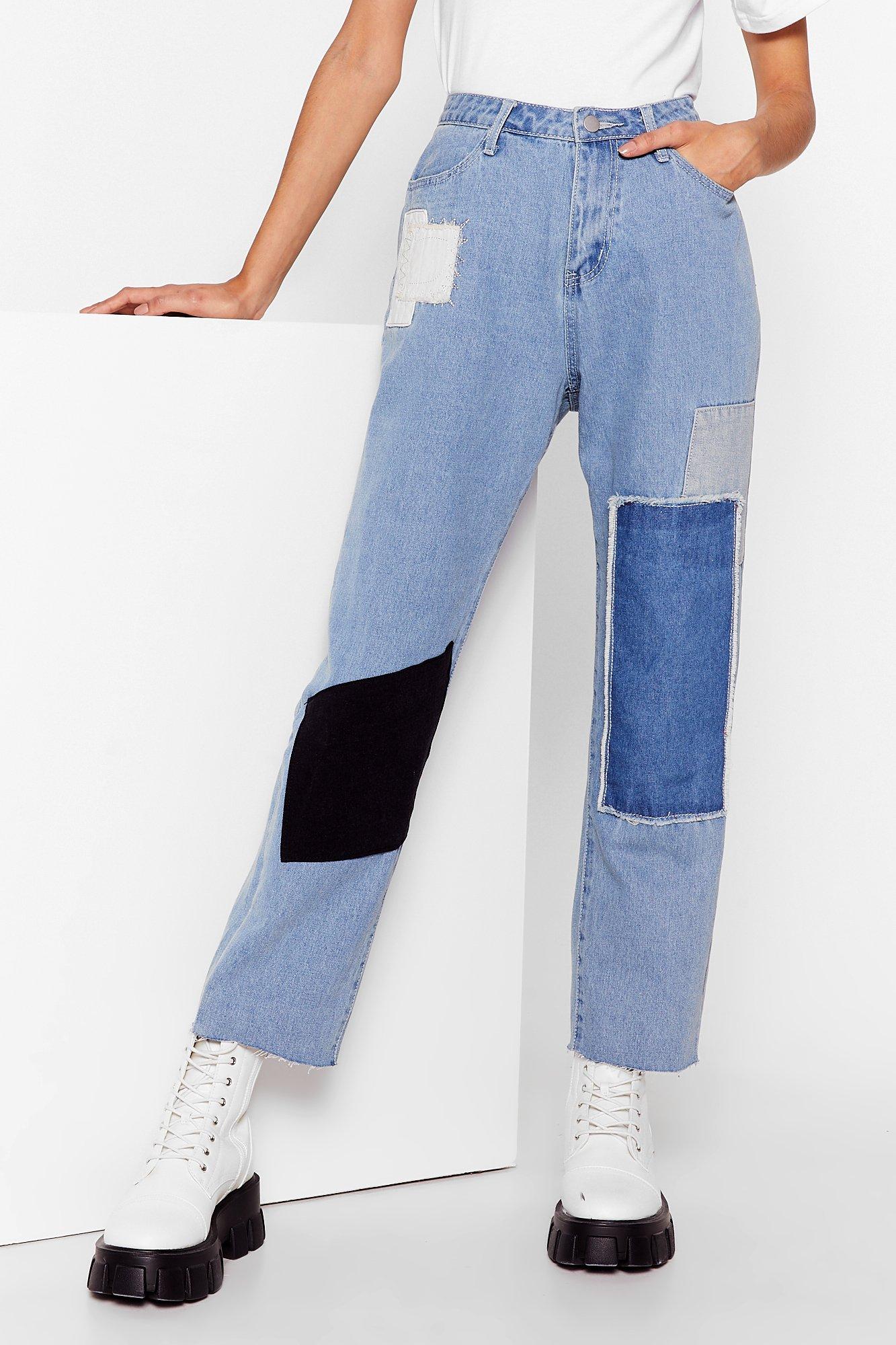 Not Got A Patch On You High Waisted Jeans Nasty Gal