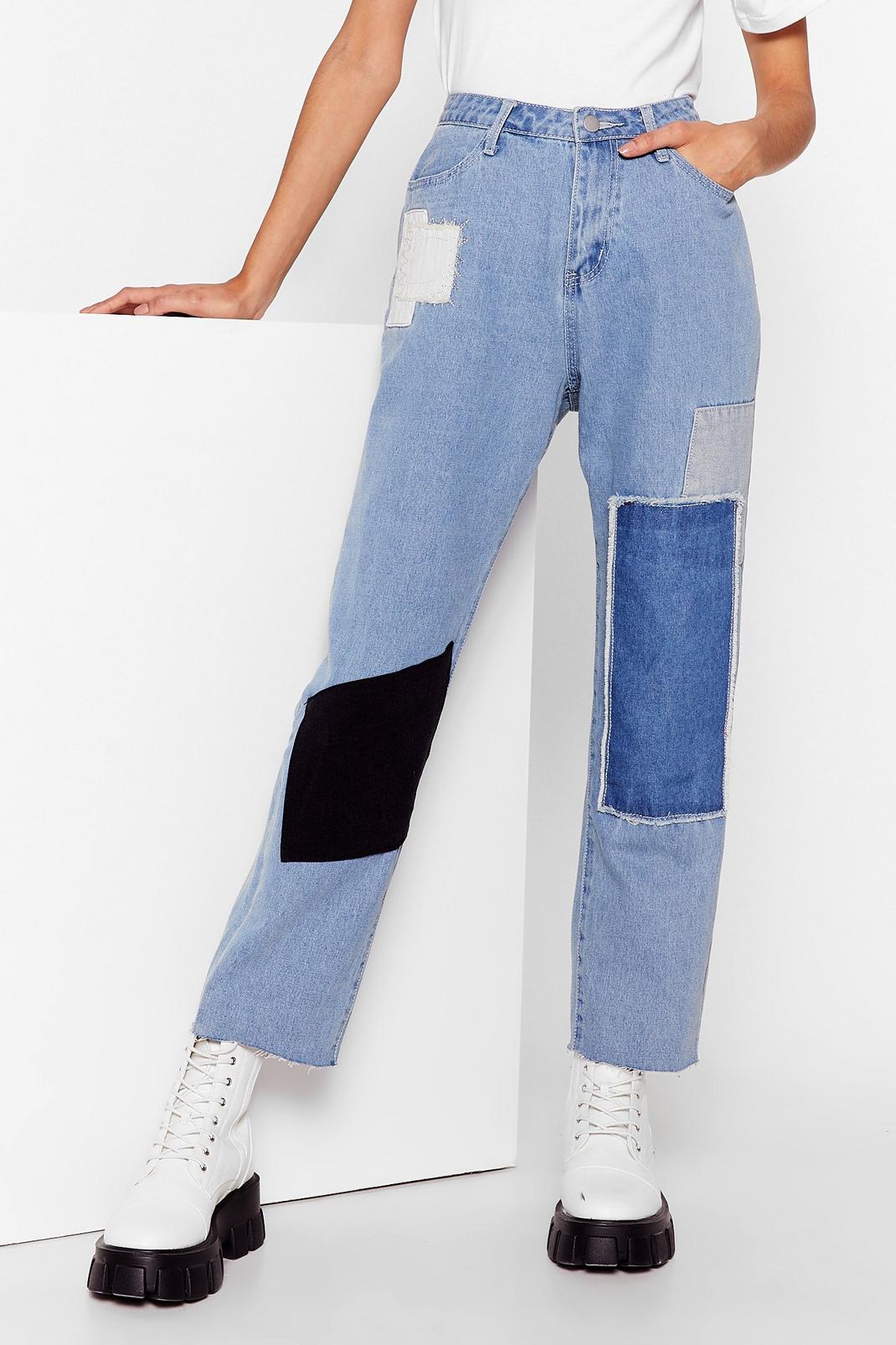 Blue Not Got a Patch on You High-Waisted Jeans image number 1