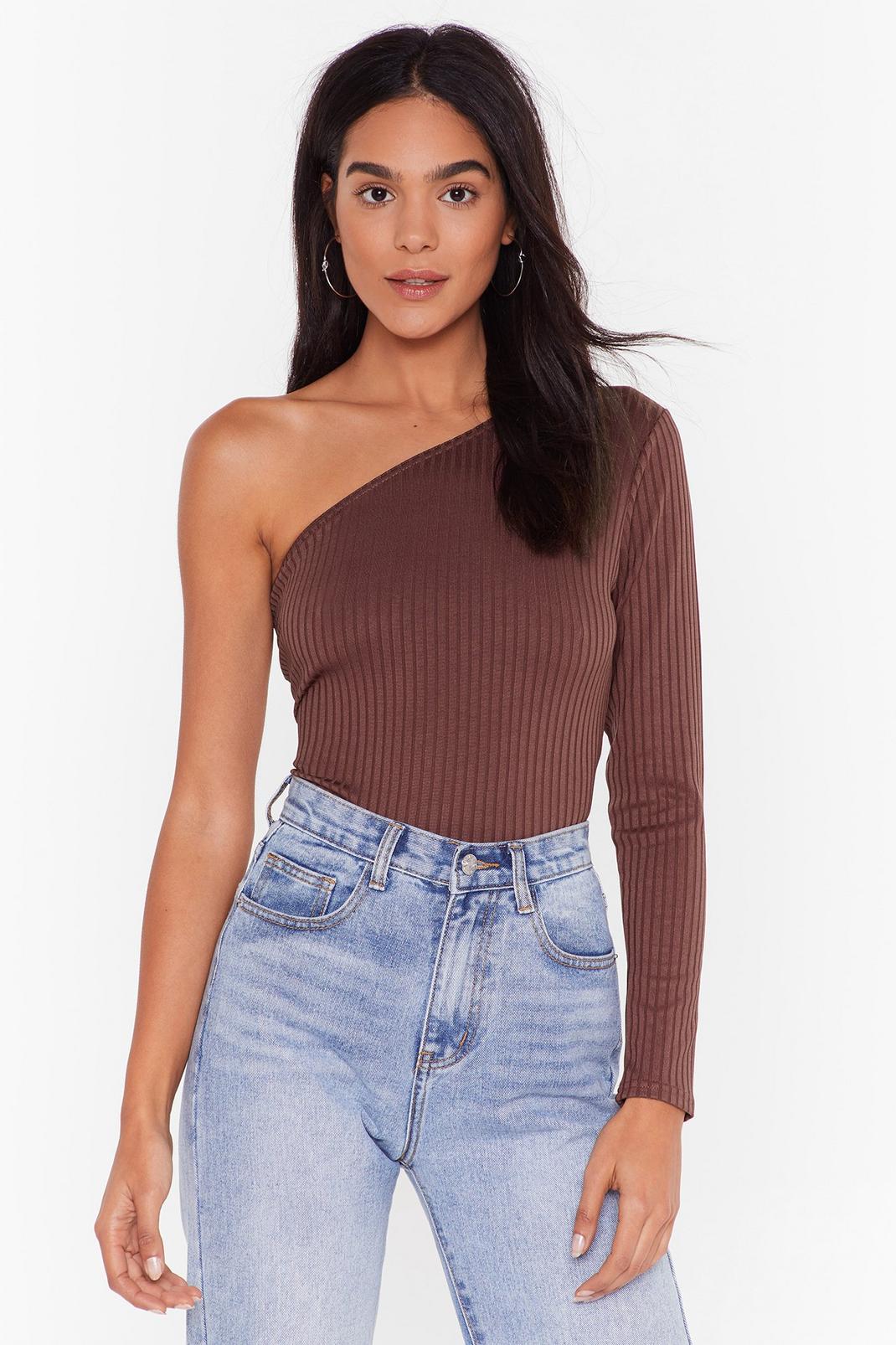 The Only One Shoulder RIbbed Top image number 1