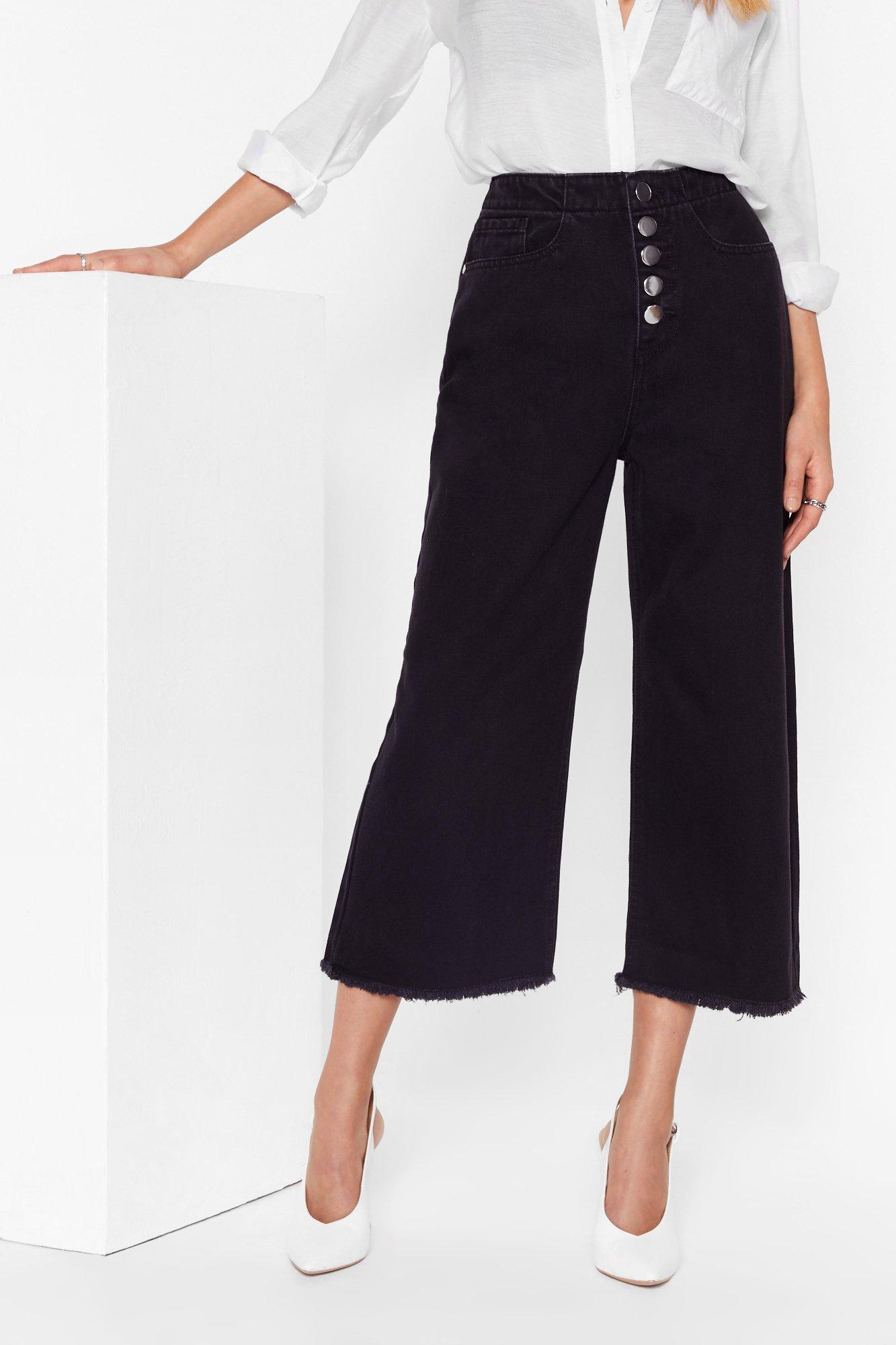Big Me Up Wide Leg Denim Culottes Nasty Gal