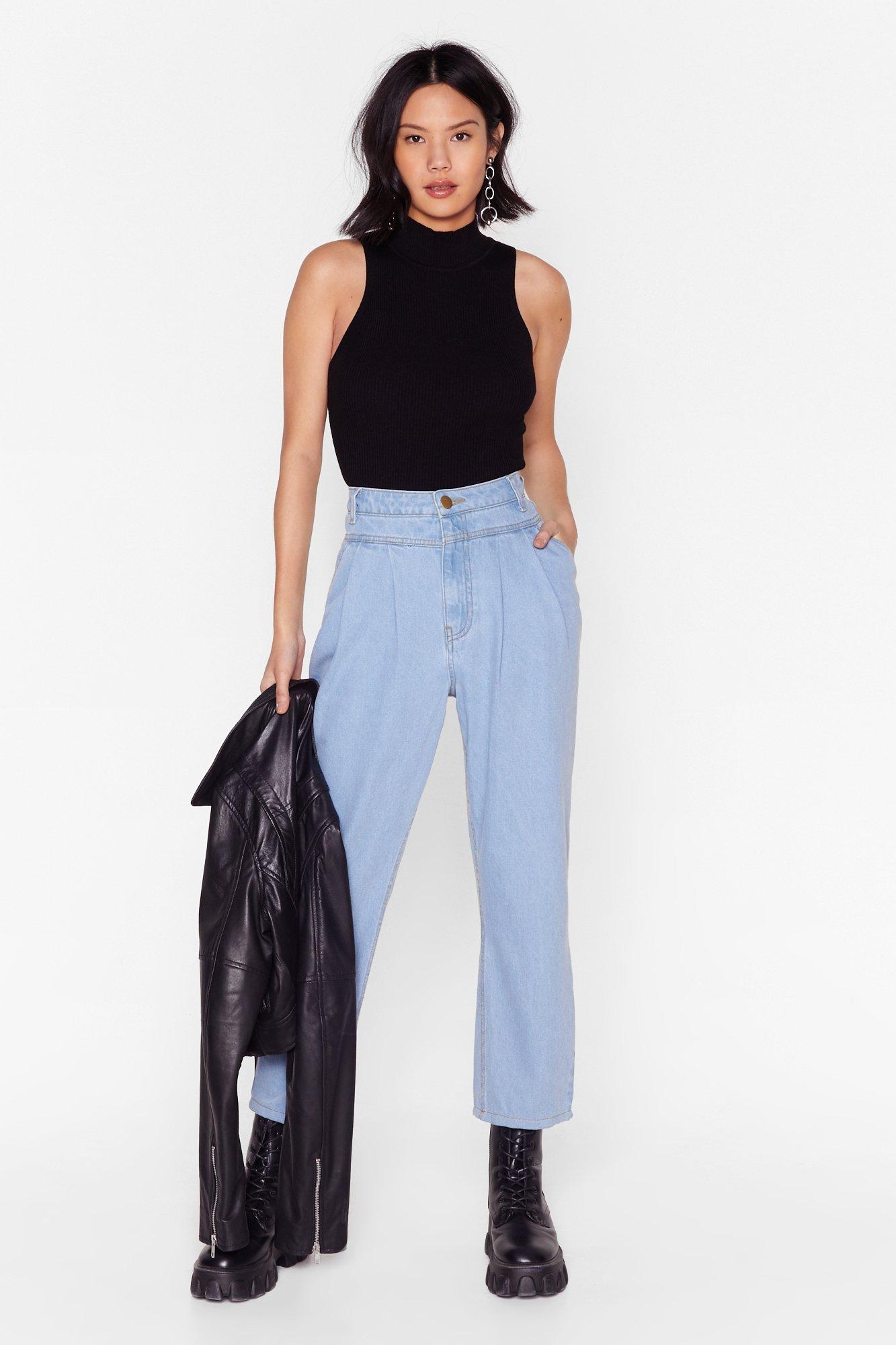 Darted High Waisted Mom Jeans Nasty Gal