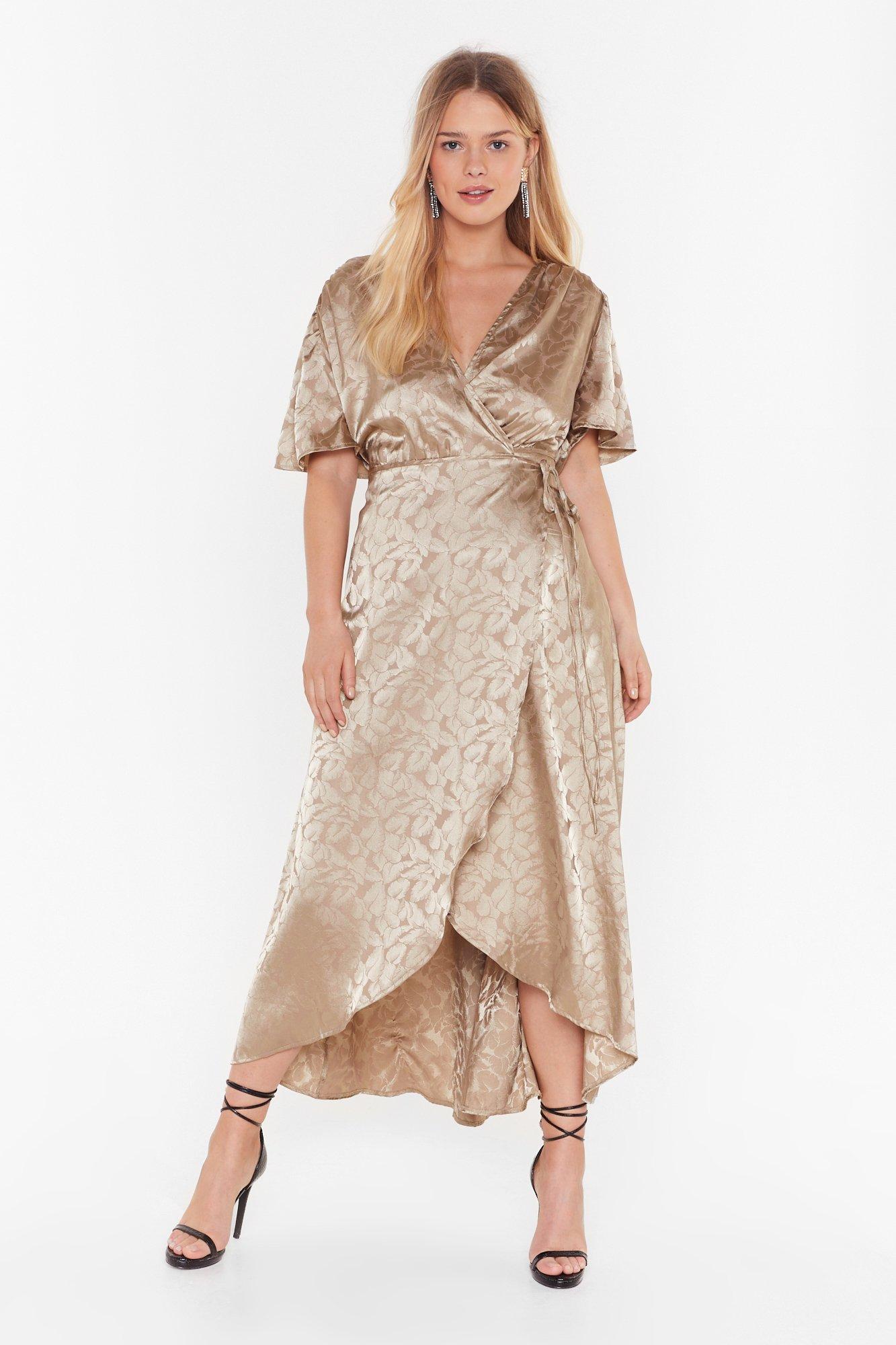 champagne wrap dress