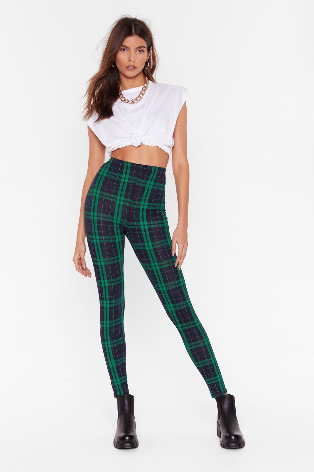 Grid Me a Call Check High-Waisted Leggings image number 1
