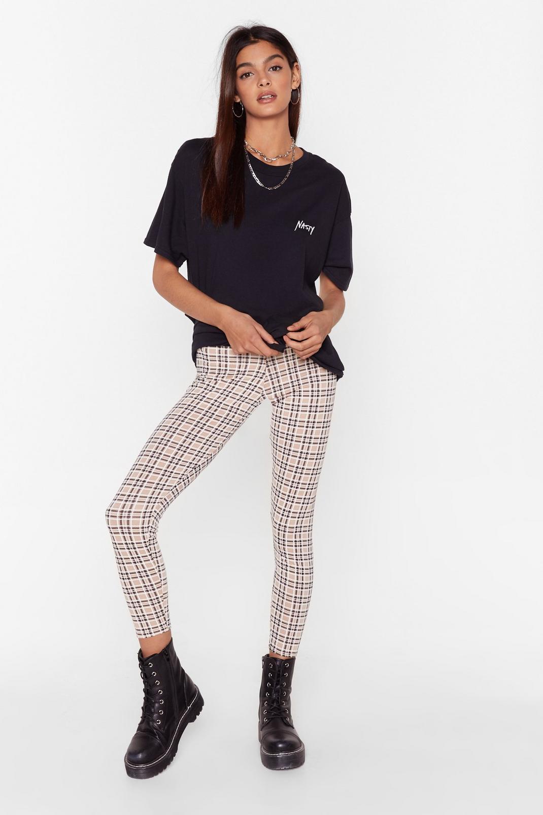Plaid Influence High-Waisted Check Leggings image number 1
