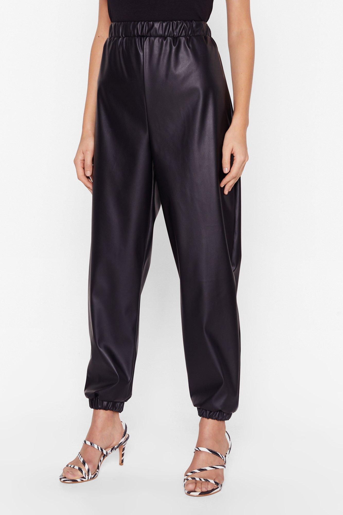 Faux Leather Been Better High Waisted Jogger Pants Nasty Gal