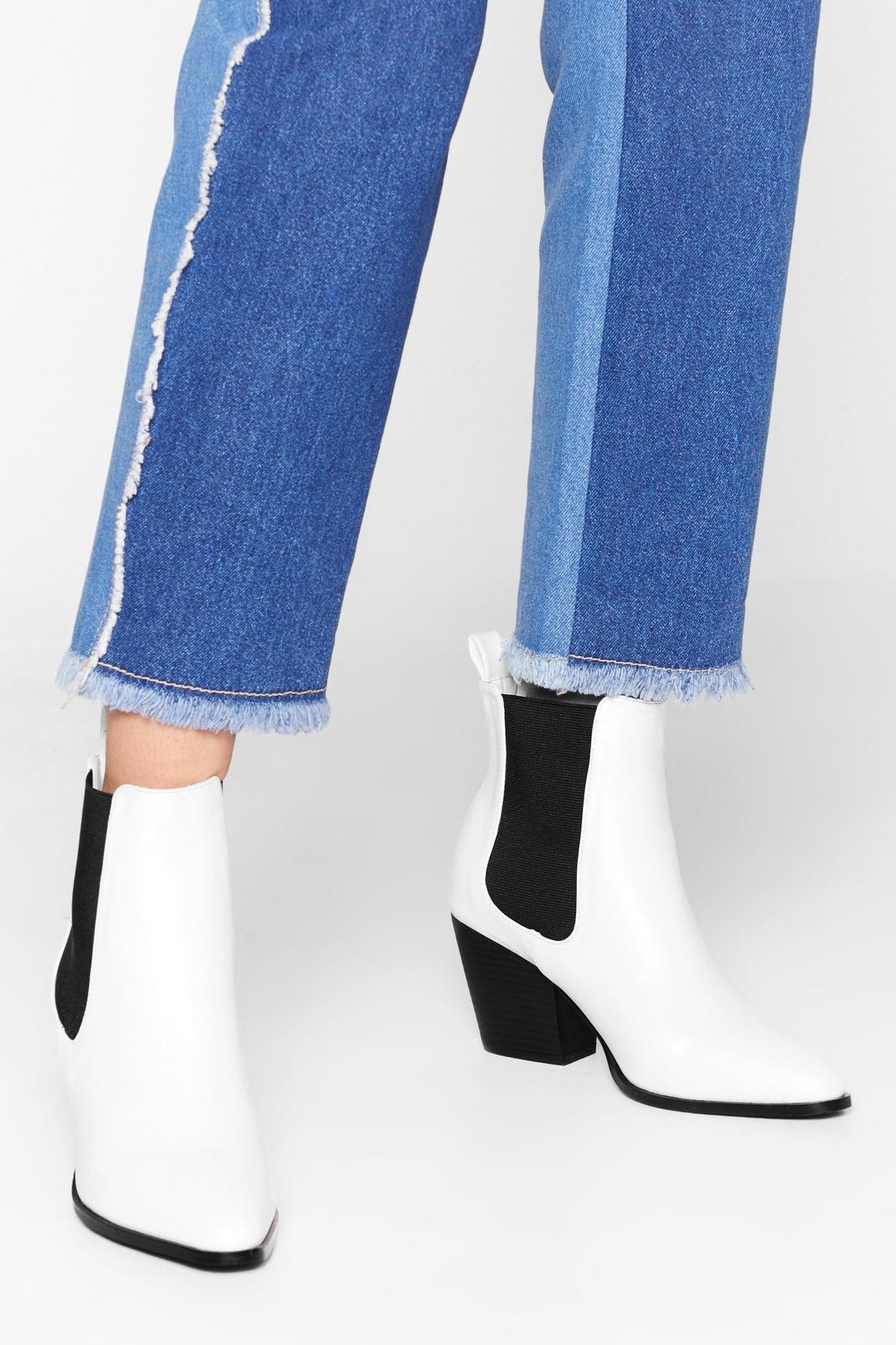 White And Your Point is Faux Leather Chelsea Boots image number 1