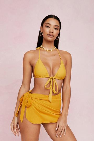 Halter Tie Bikini Top mustard