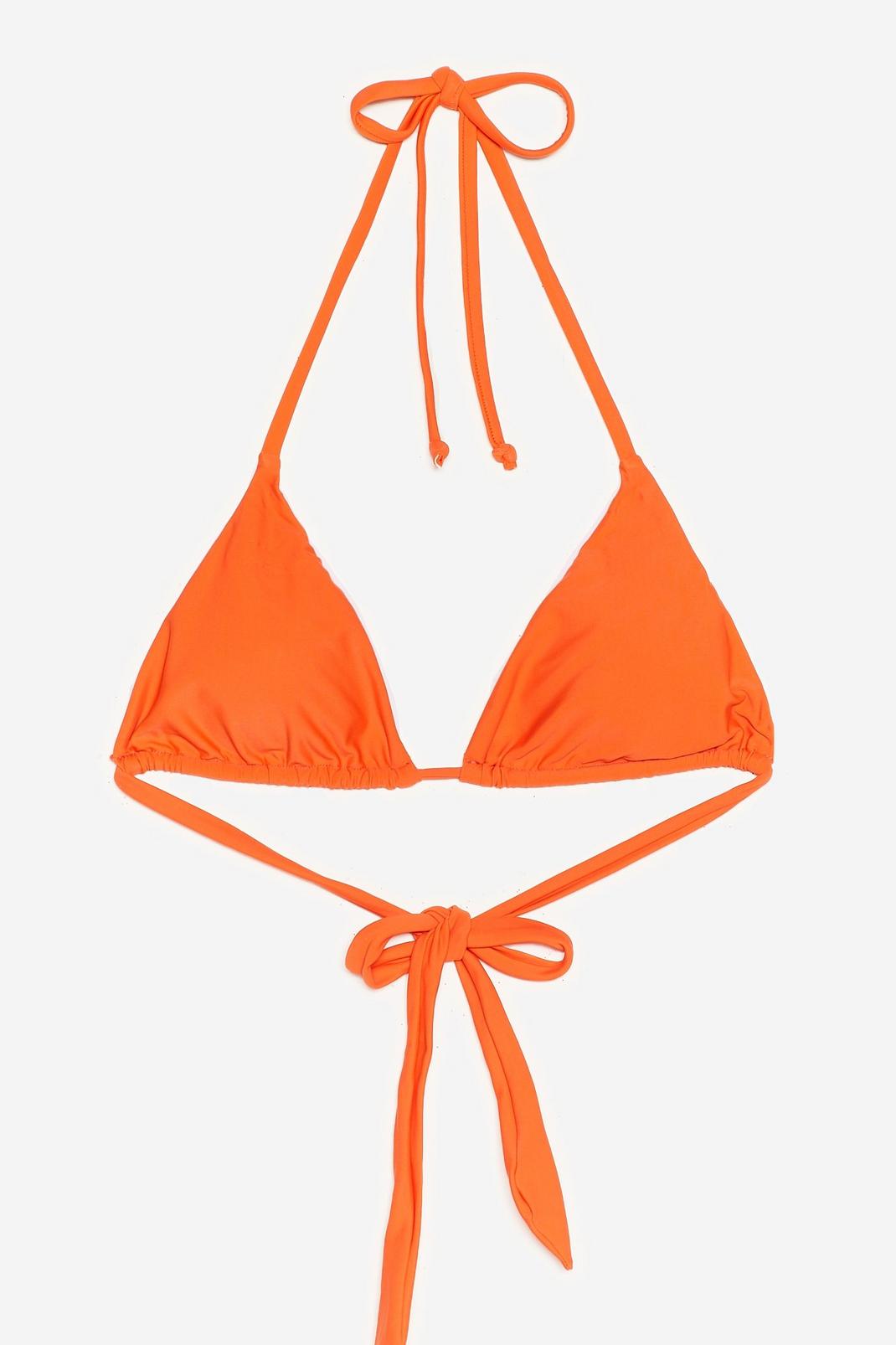 Tangerine Halter Tie Bikini Top image number 1
