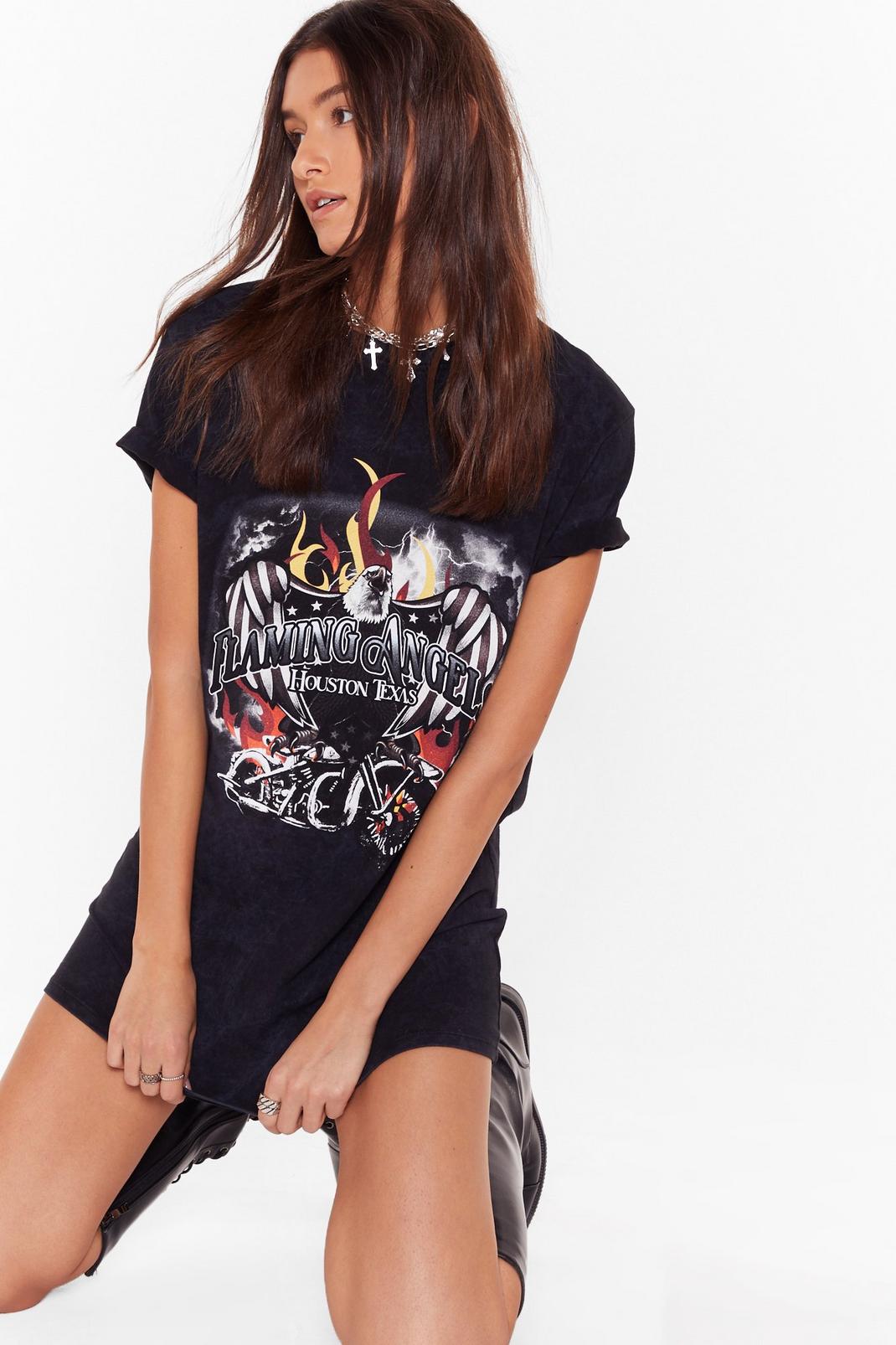 Flaming Angels Graphic Tee Dress image number 1