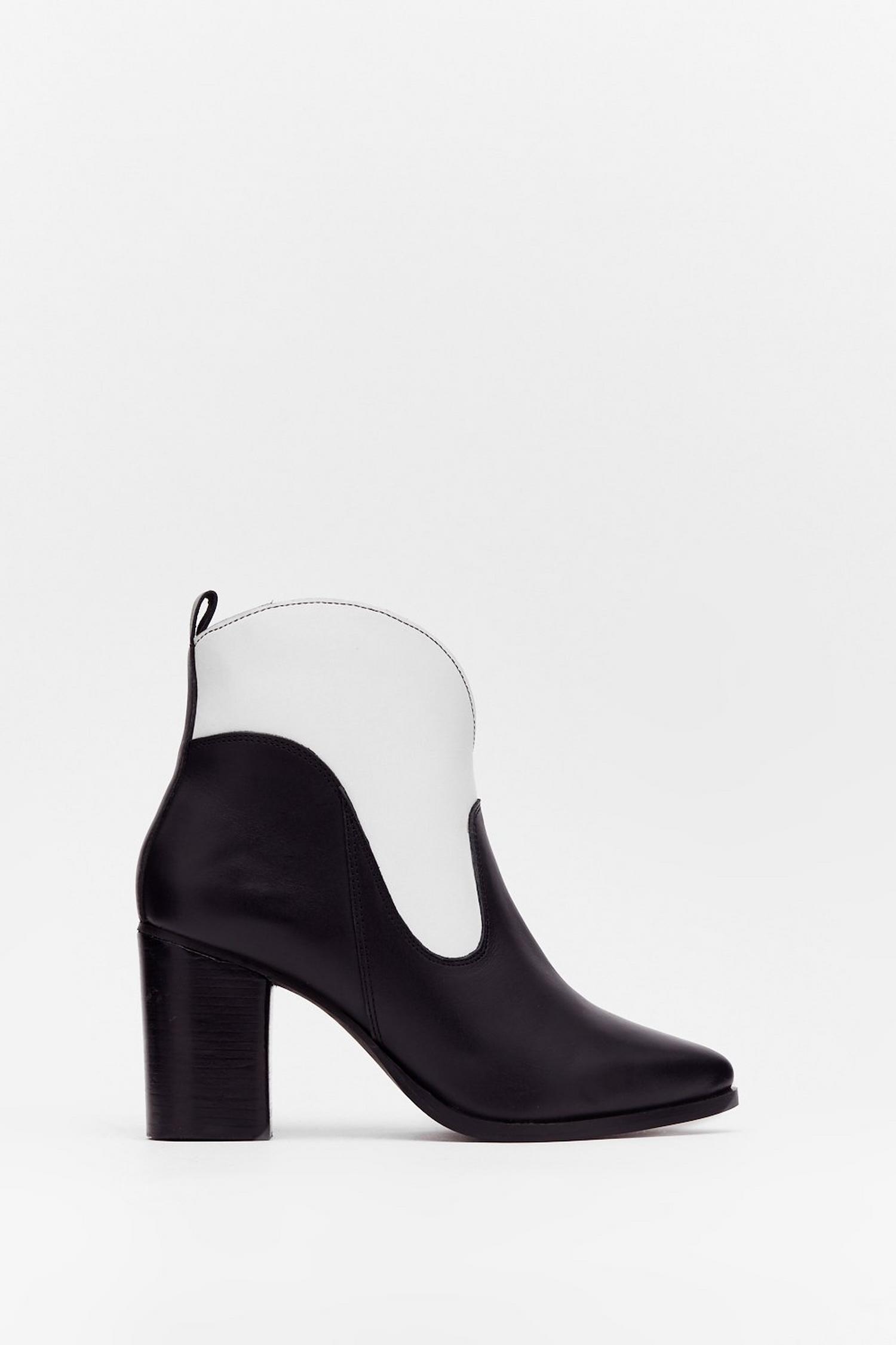 2 tone leather boots
