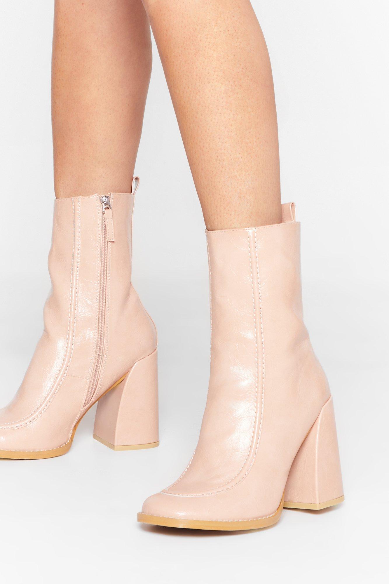 pink heeled boots