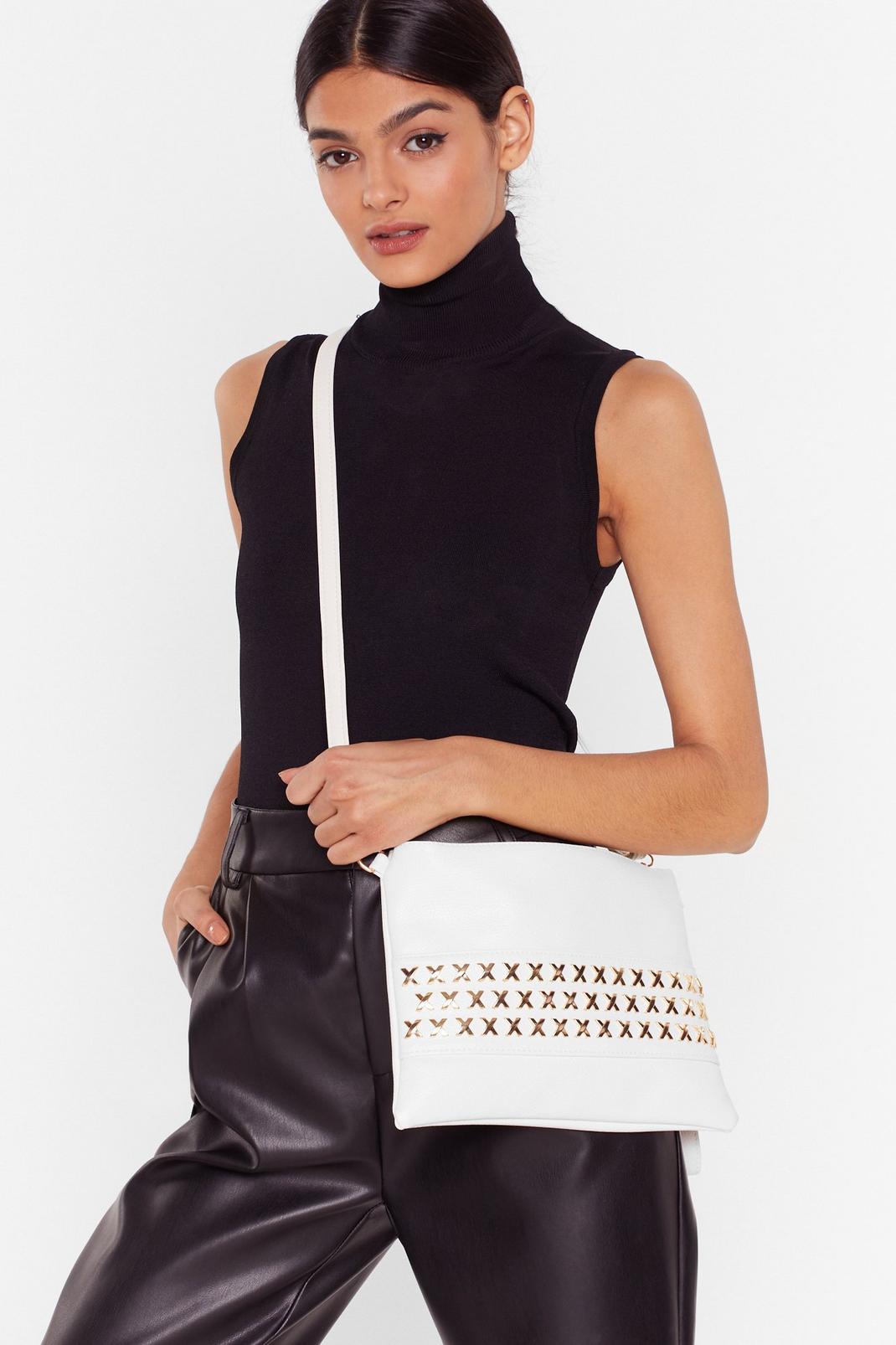 Faux Leather Stud Crossbody Bag image number 1