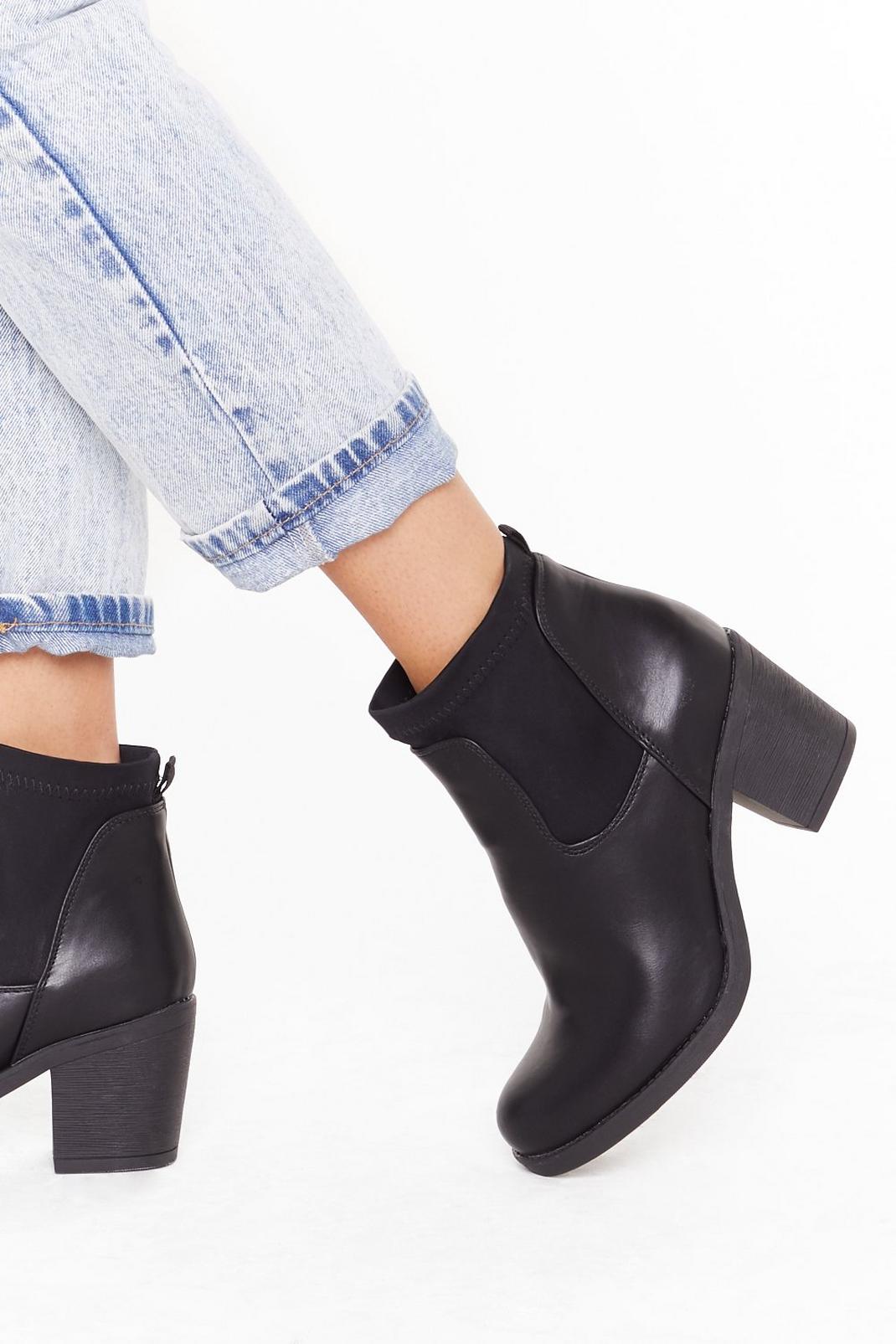 Get Your Foot in the Door Faux Leather Ankle Boots image number 1