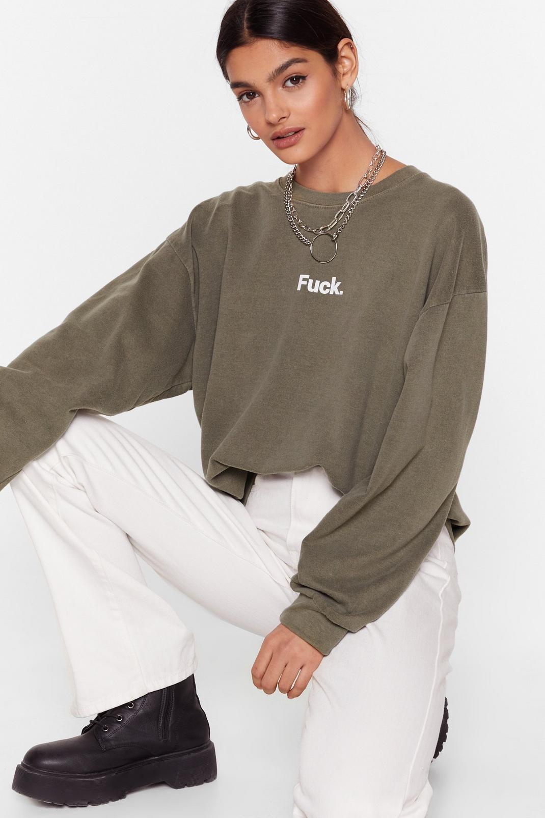 Sweatshirt à slogan Fuck image number 1