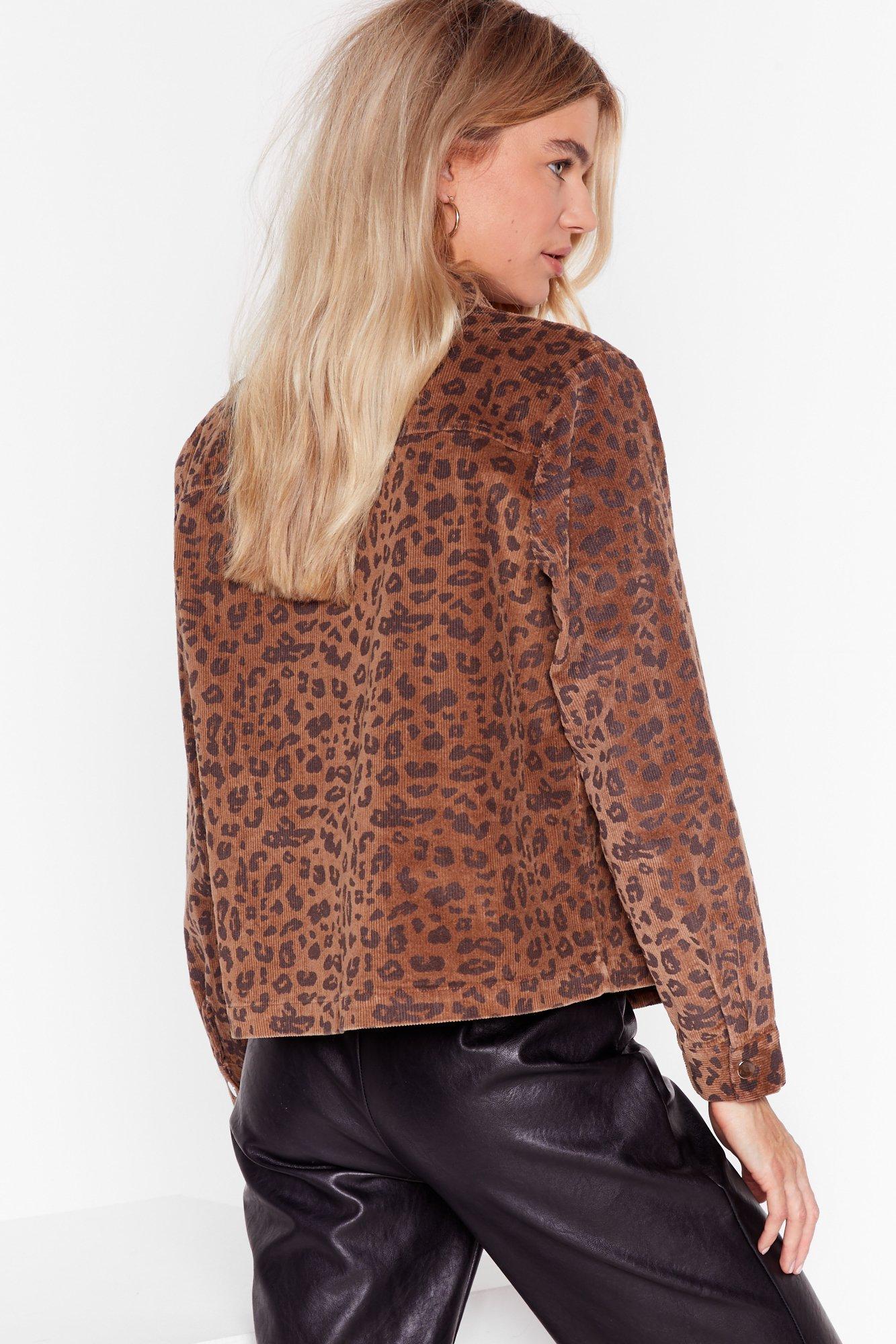 Brand new nasty gal leopard print corduroy jacket munimoro gob pe