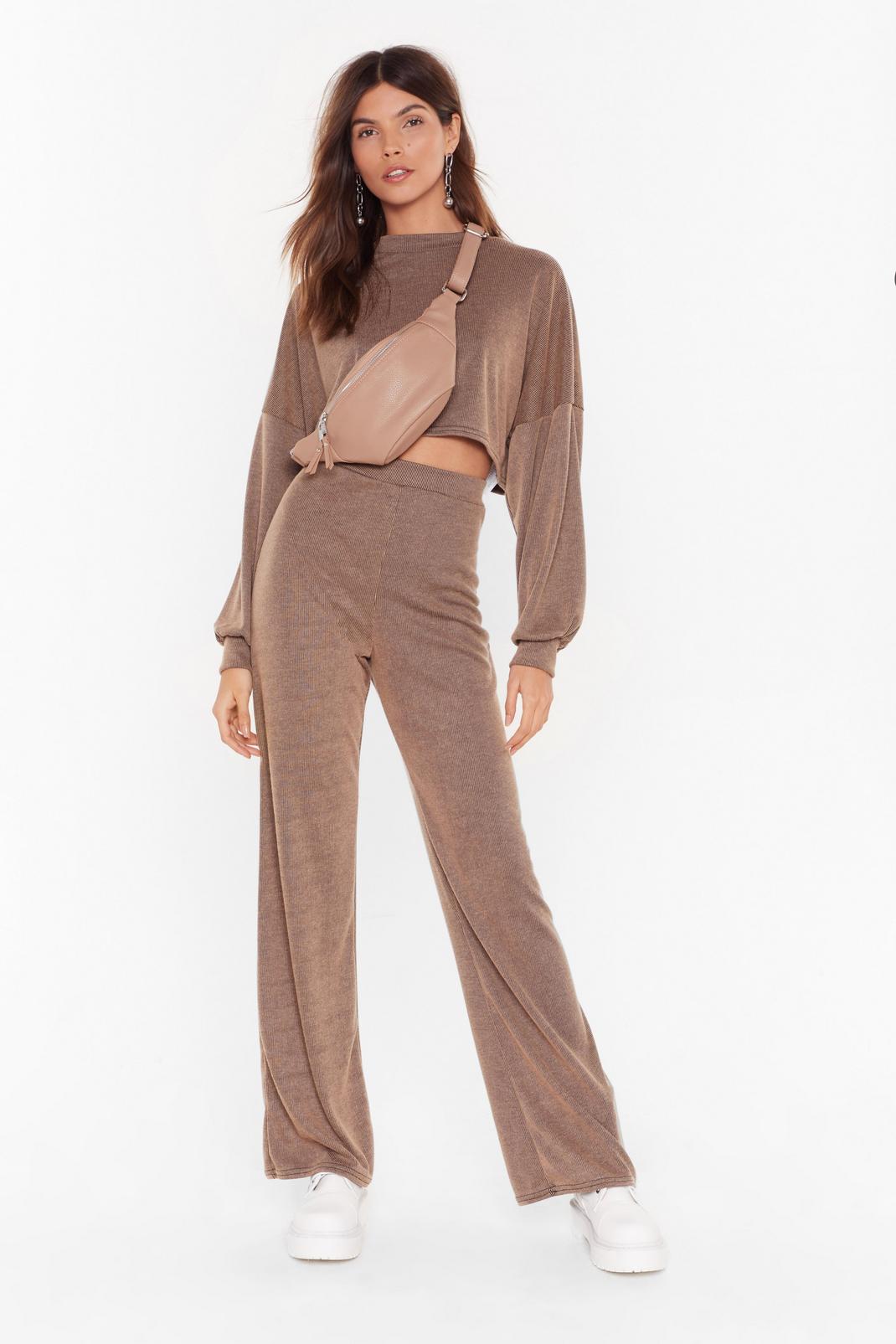 Back to Basics Crop Top and Trousers Lounge Set image number 1
