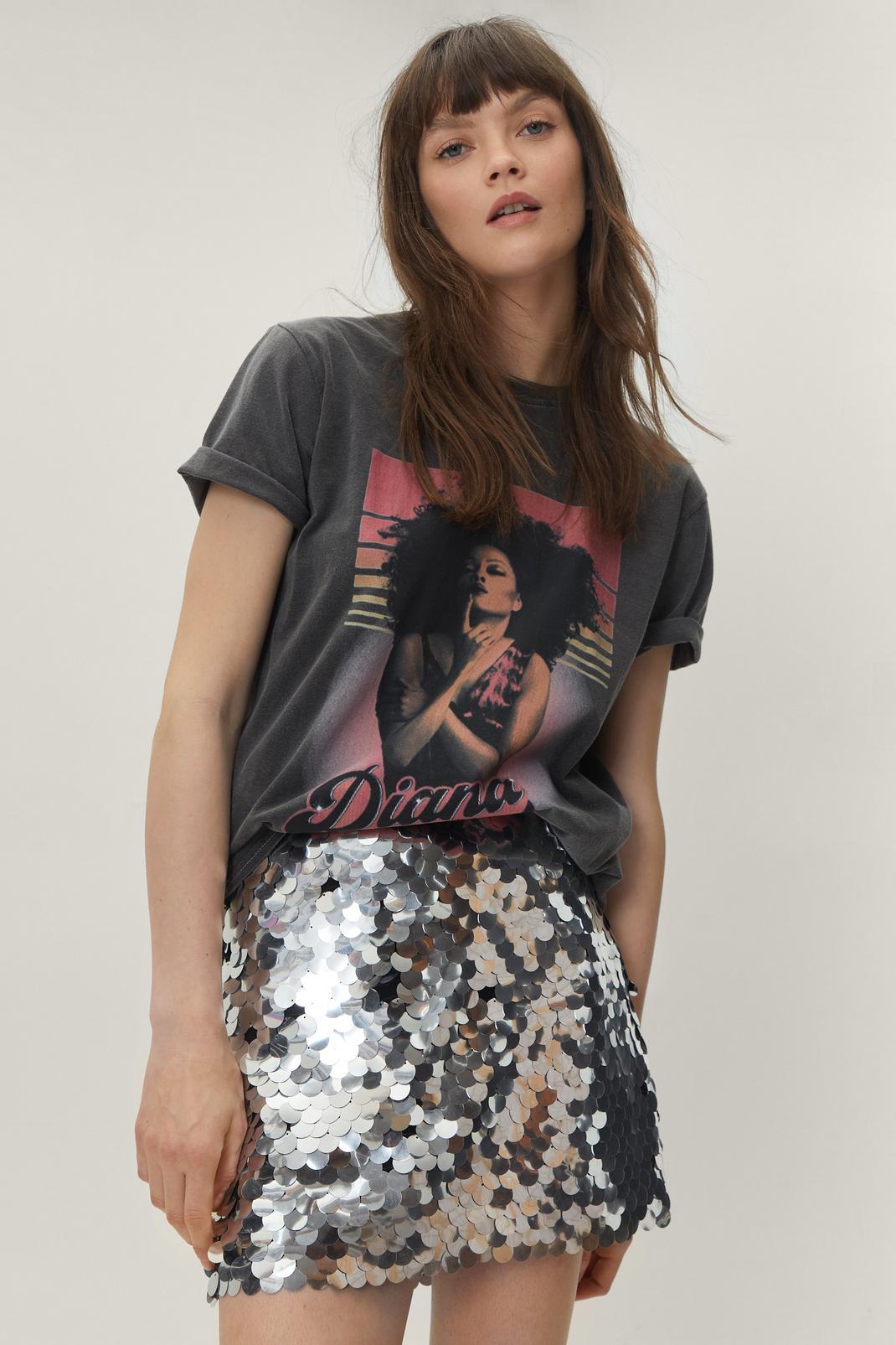 Silver Disco Ball-er Sequin Mini Skirt image number 1