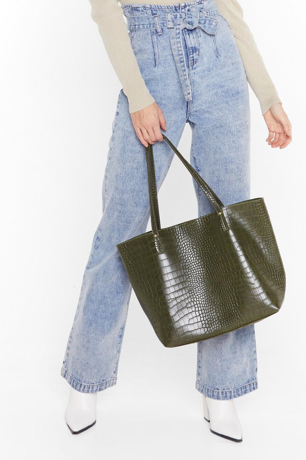 WANT Hold Your Own Croc Tote Bag image number 1