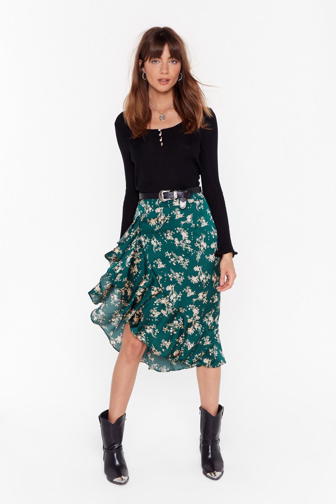 Nothing Bud a Goodtime Floral Midi Skirt image number 1