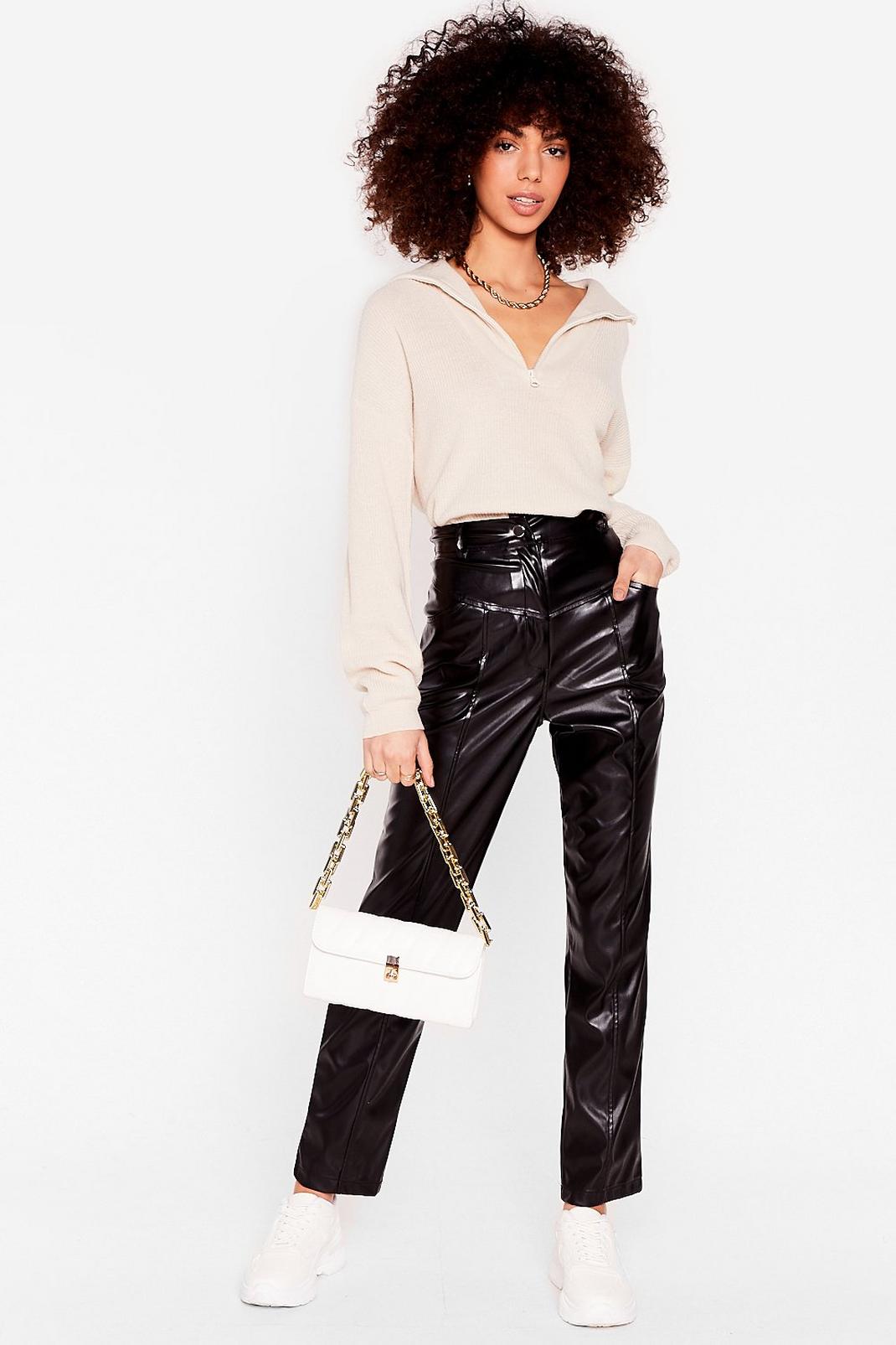 Nothin' Seams To Matter Faux Leather Tapered Pants image number 1