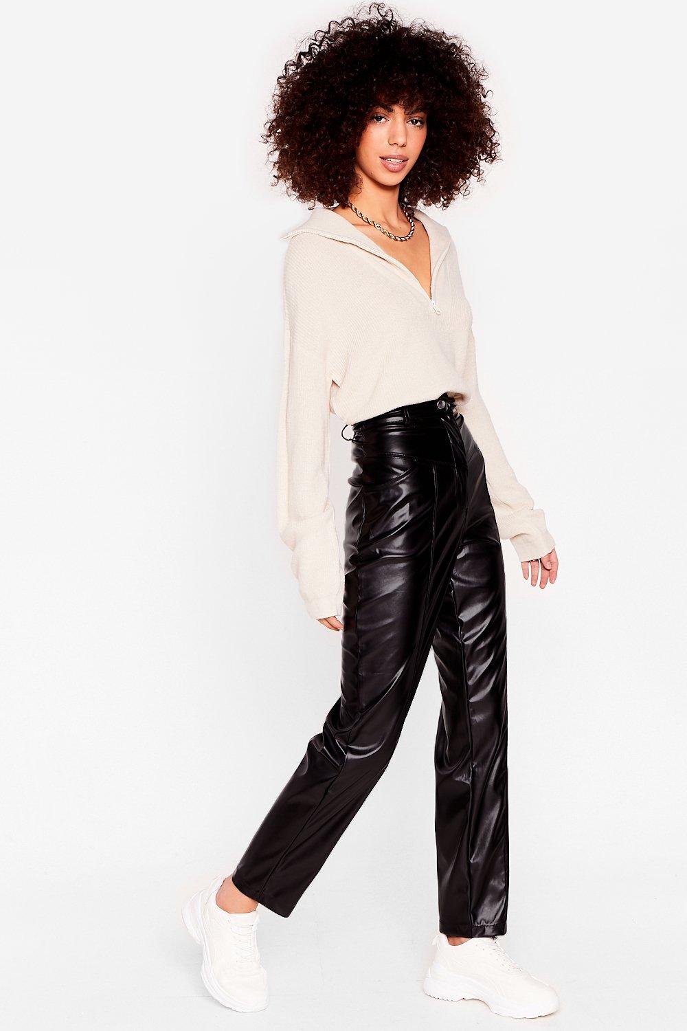 Nothin' Seams To Matter Faux Leather Tapered Pants