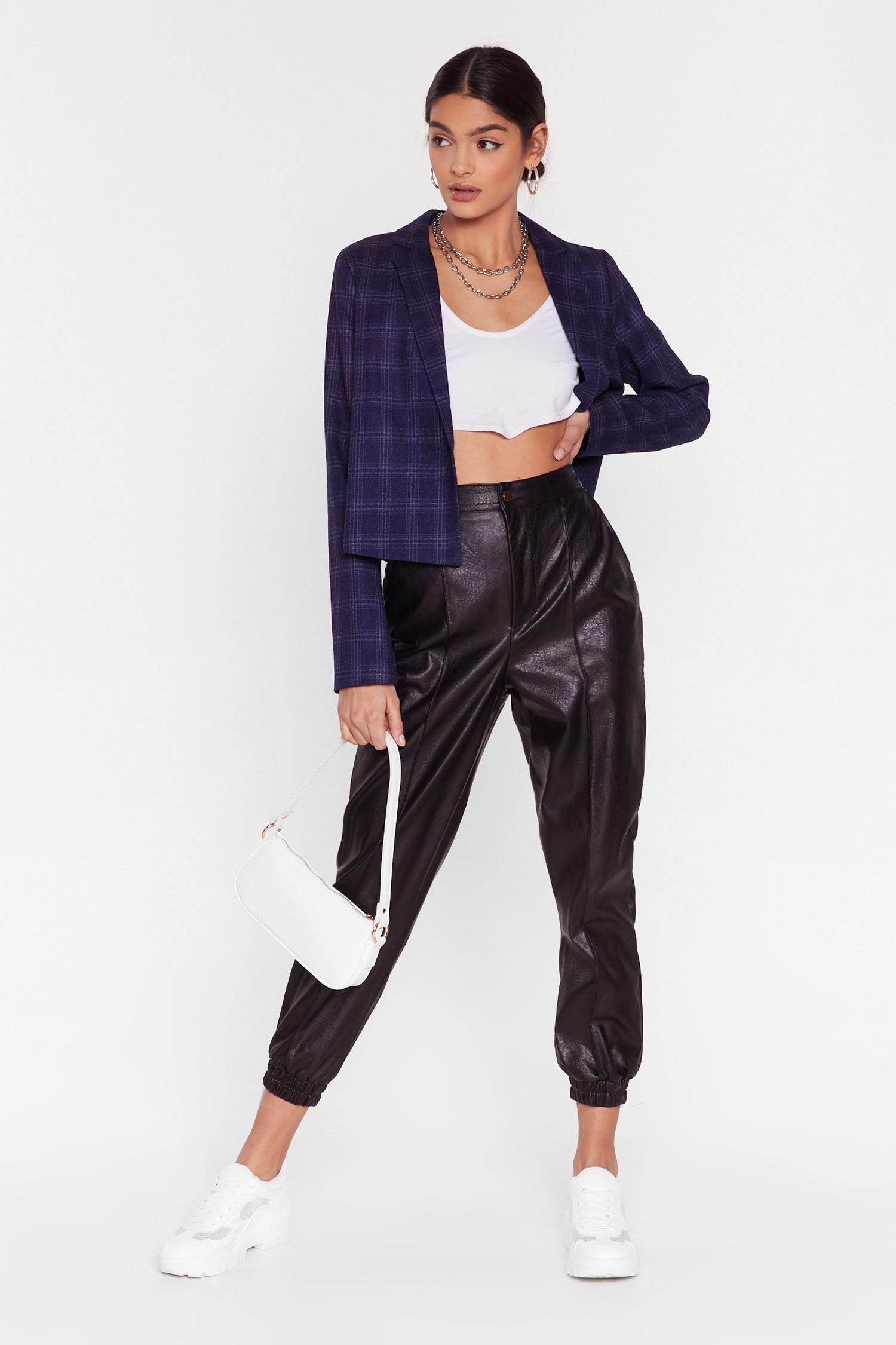 high waisted jogger trousers