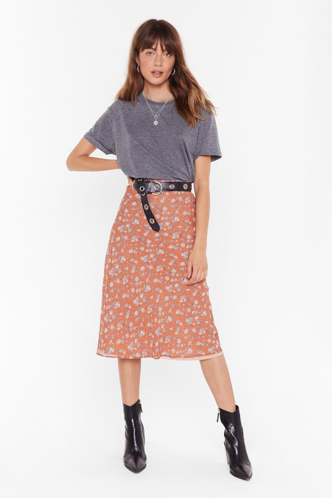 If You Grow Me Floral Midi Skirt image number 1