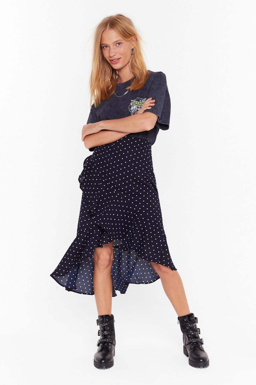 Dot in the Mood Ruffle Midi Skirt image number 1