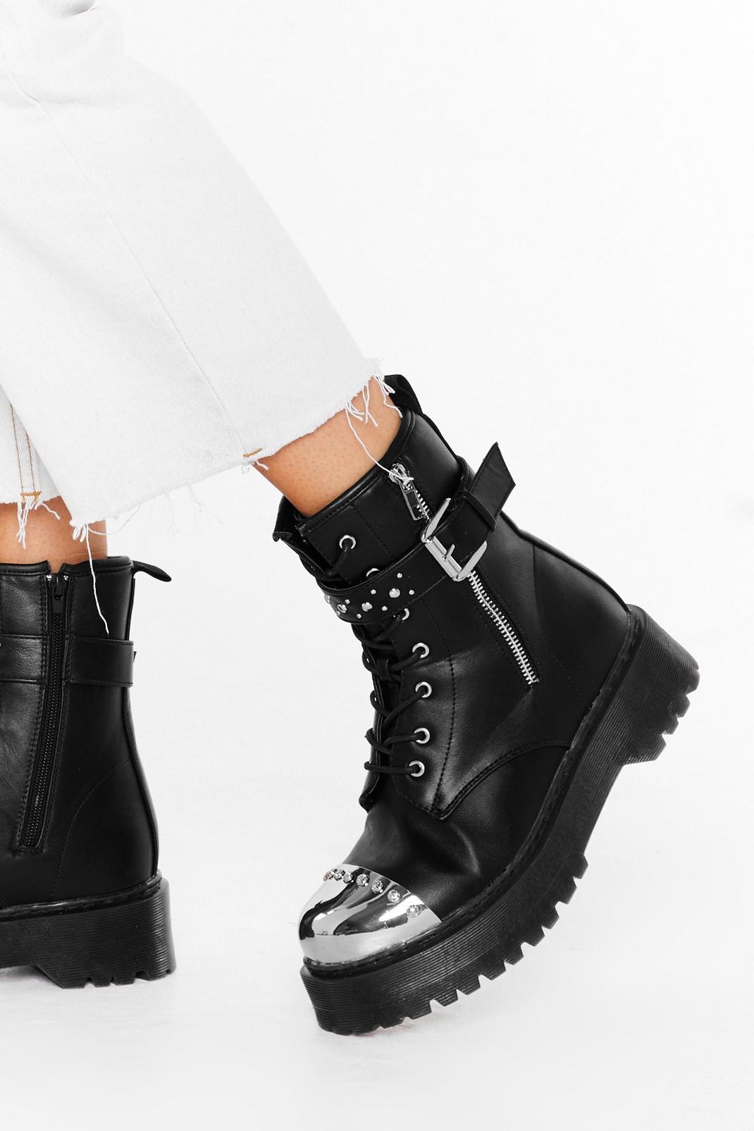 When We're Toe-gether Faux Leather Boots image number 1