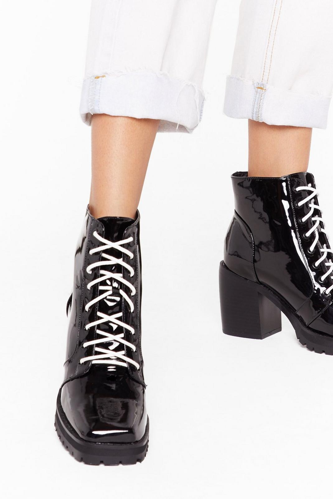 Livin' in the Contrast Lane Patent Ankle Boots image number 1