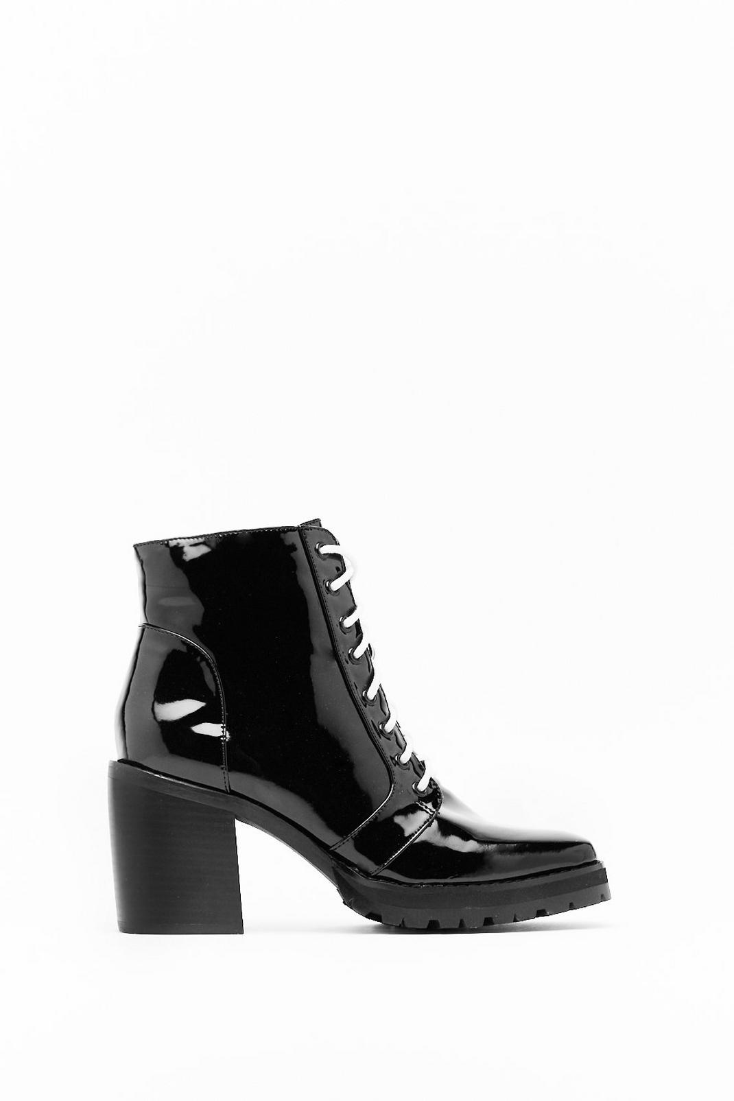 Livin' in the Contrast Lane Patent Ankle Boots