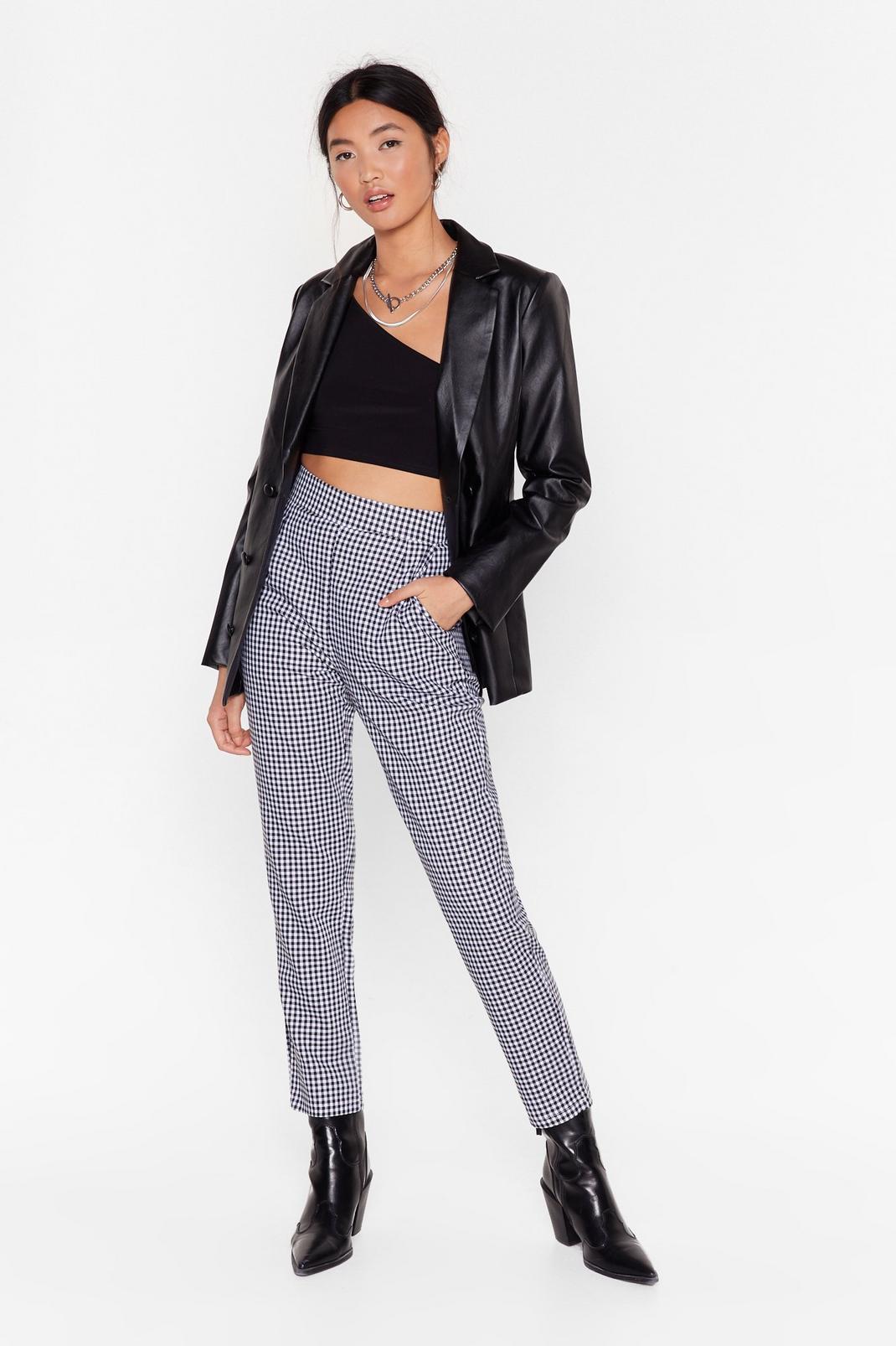Gingham Up High-Waisted Pants image number 1