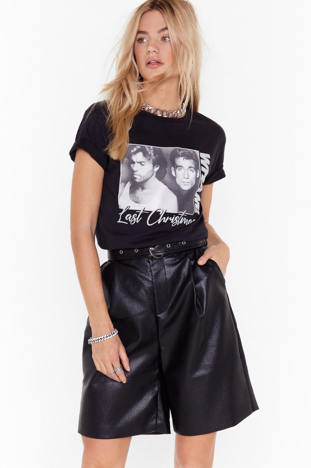 Black Last Christmas WHAM Graphic Band Tee image number 1