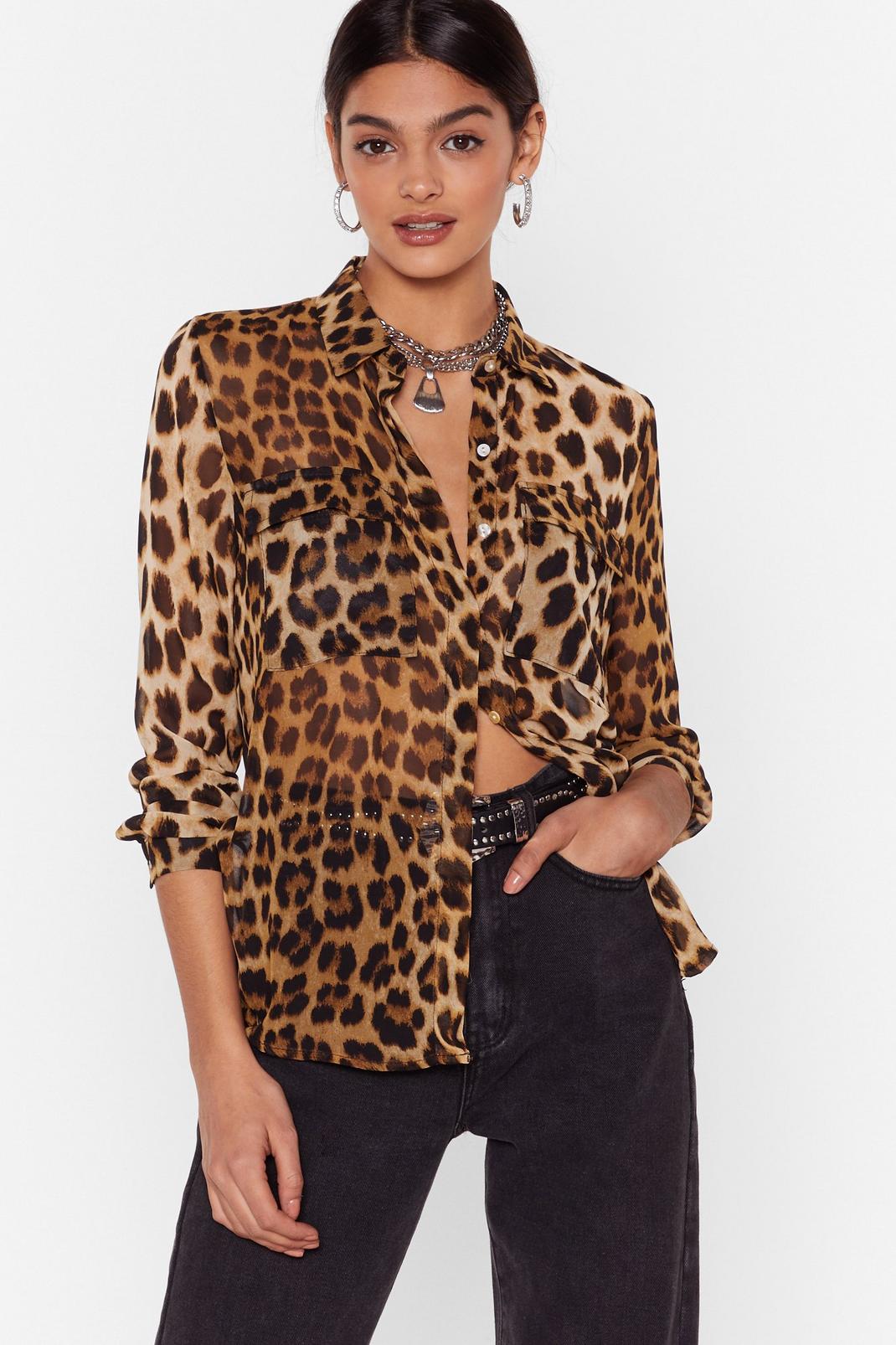 Wild Weekend Sheer Leopard Shirt image number 1