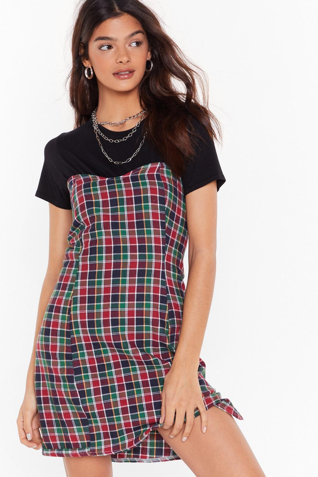 Nasty Gal Vintage Check the Record Mini Dress image number 1
