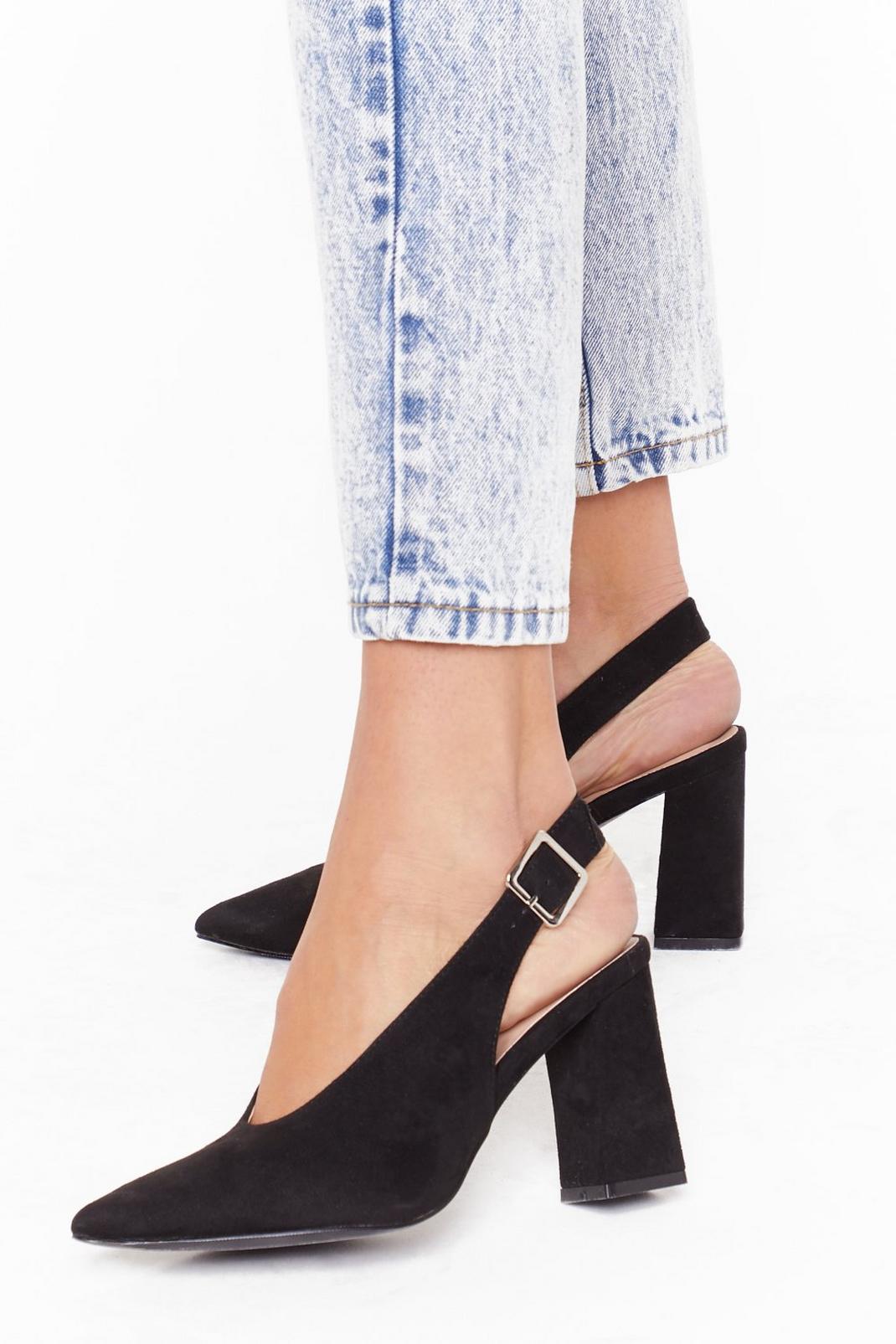 Slingback to Basics Faux Suede Heels image number 1