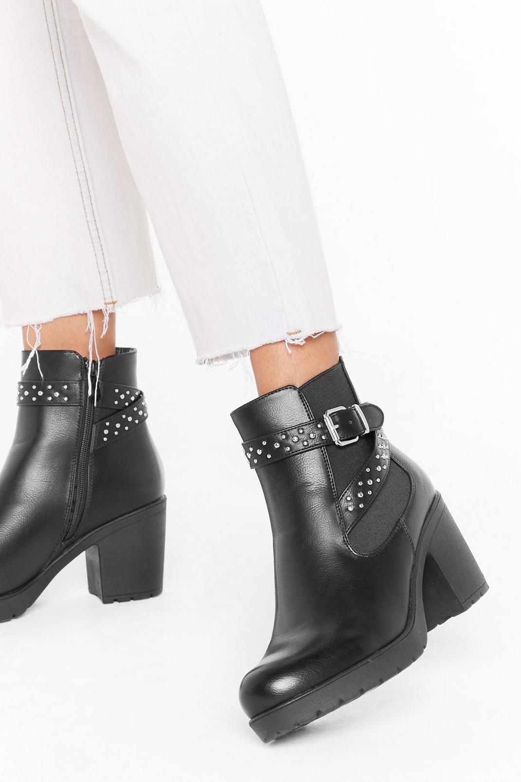 Put On a Stud Show Faux Leather Chelsea Boots image number 1