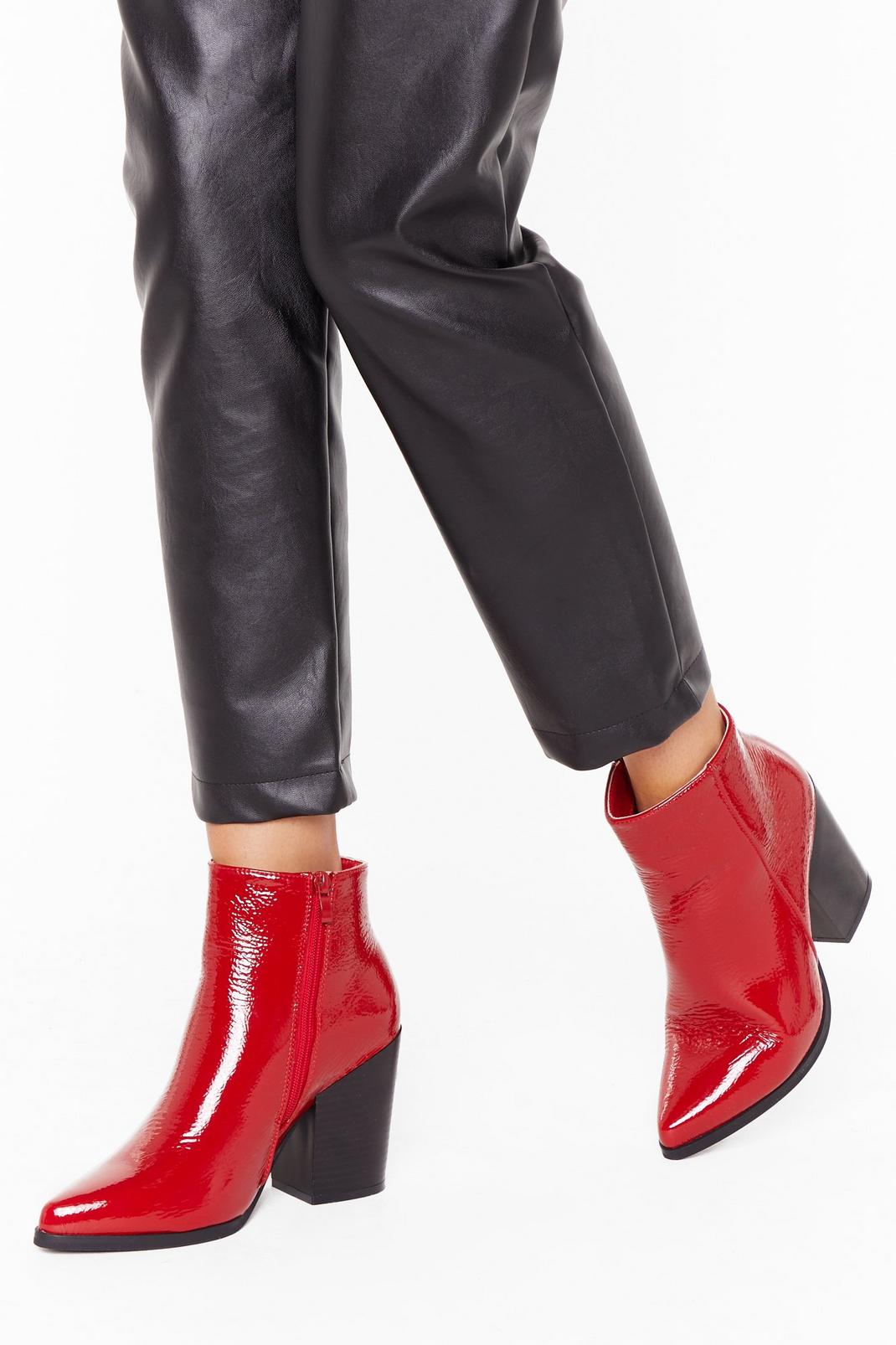 Save Your Soul Faux Leather Patent Boots image number 1