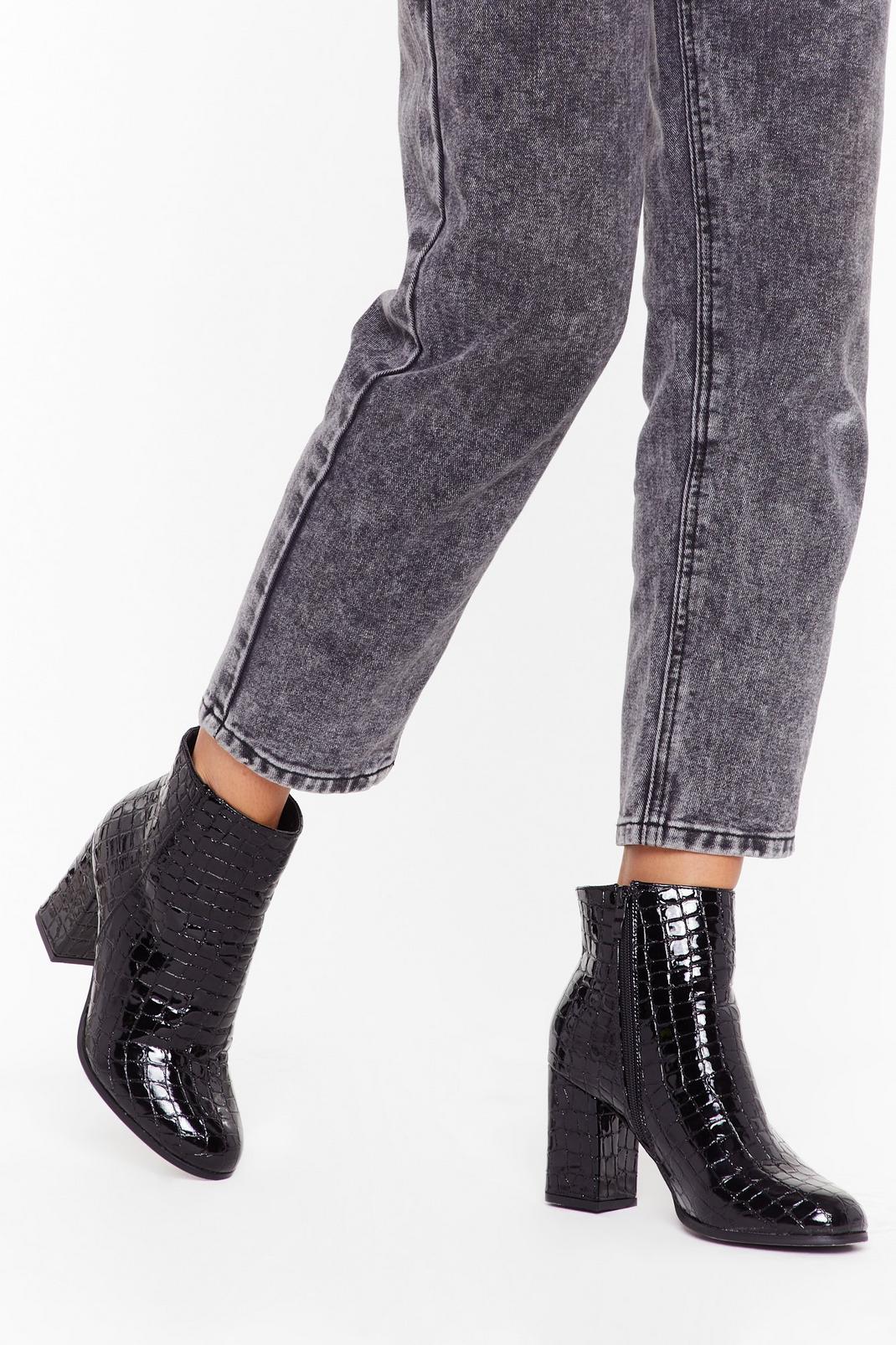 Just Croc 'Em Faux Leather Ankle Boots image number 1
