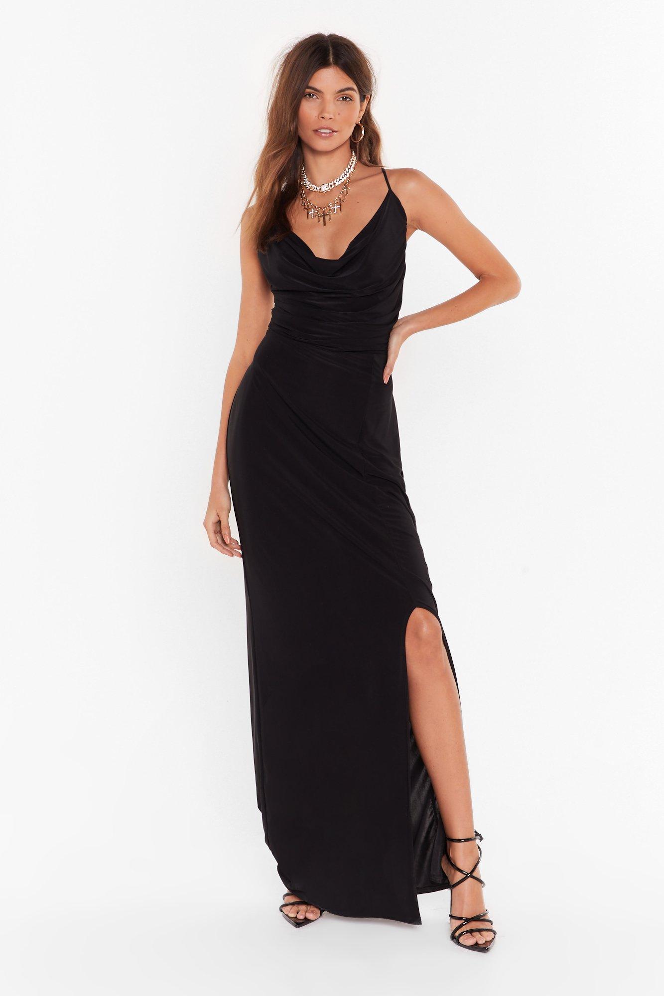 cowl maxi dress