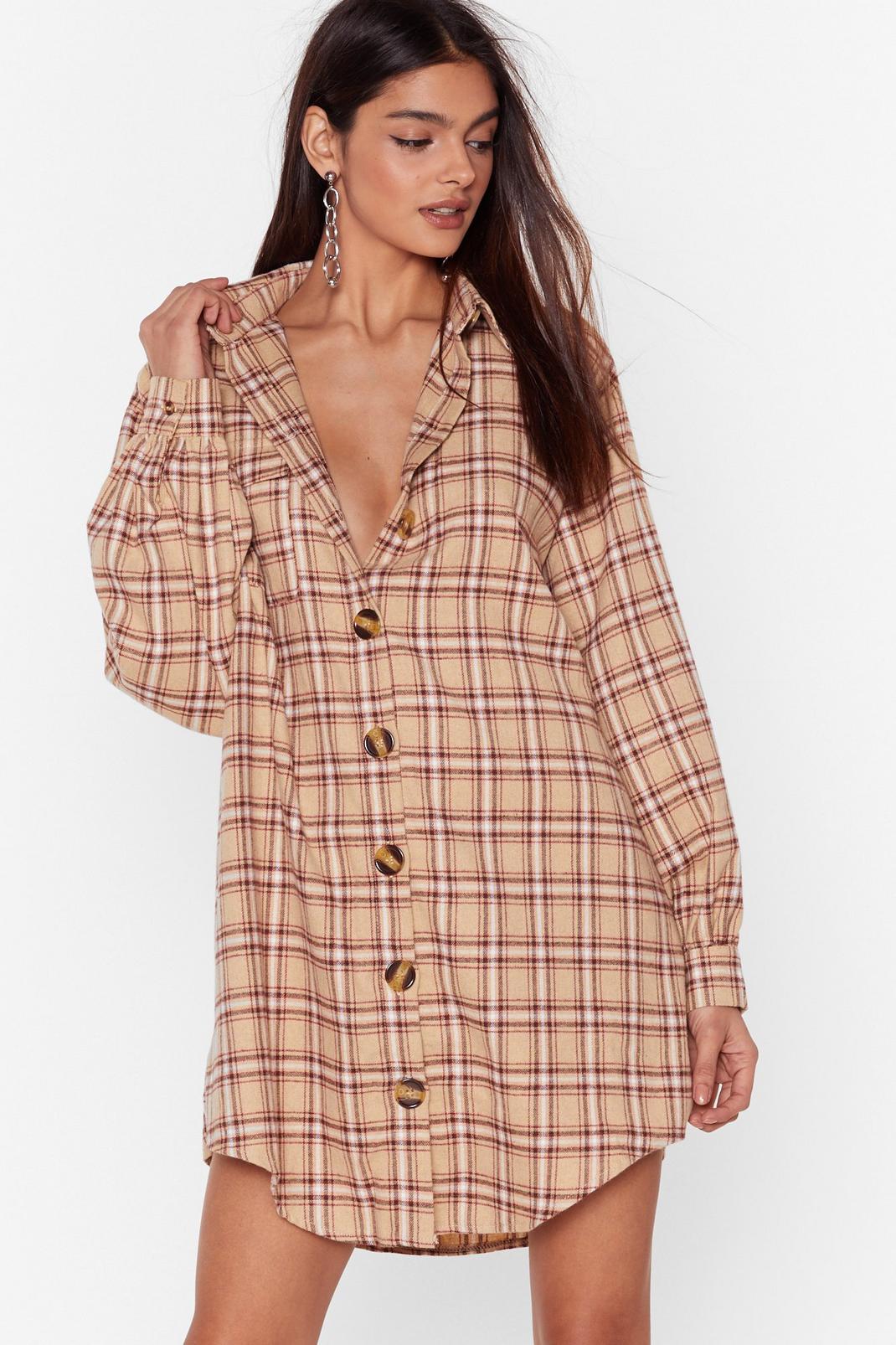 Cut My Check Oversized Shirt Dress image number 1