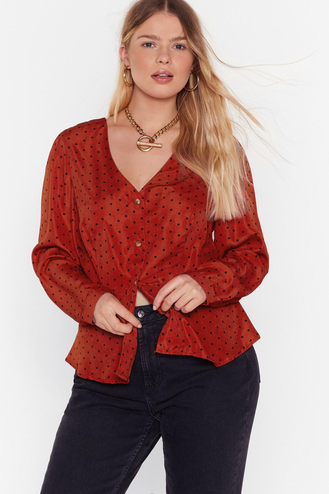 Polka Hot Button-Down Plus Blouse image number 1