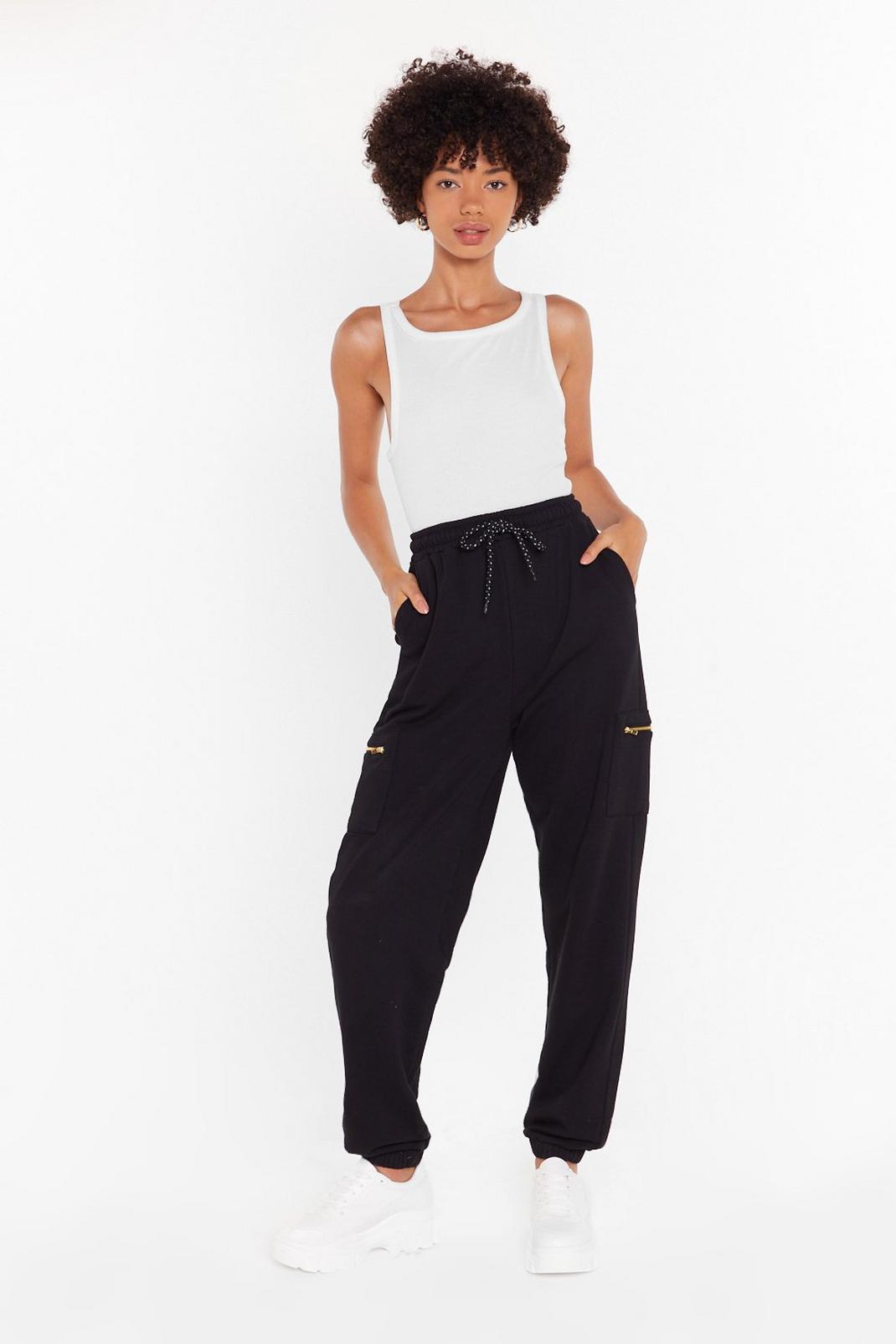 This is Zip High-Waisted Cargo Joggers image number 1