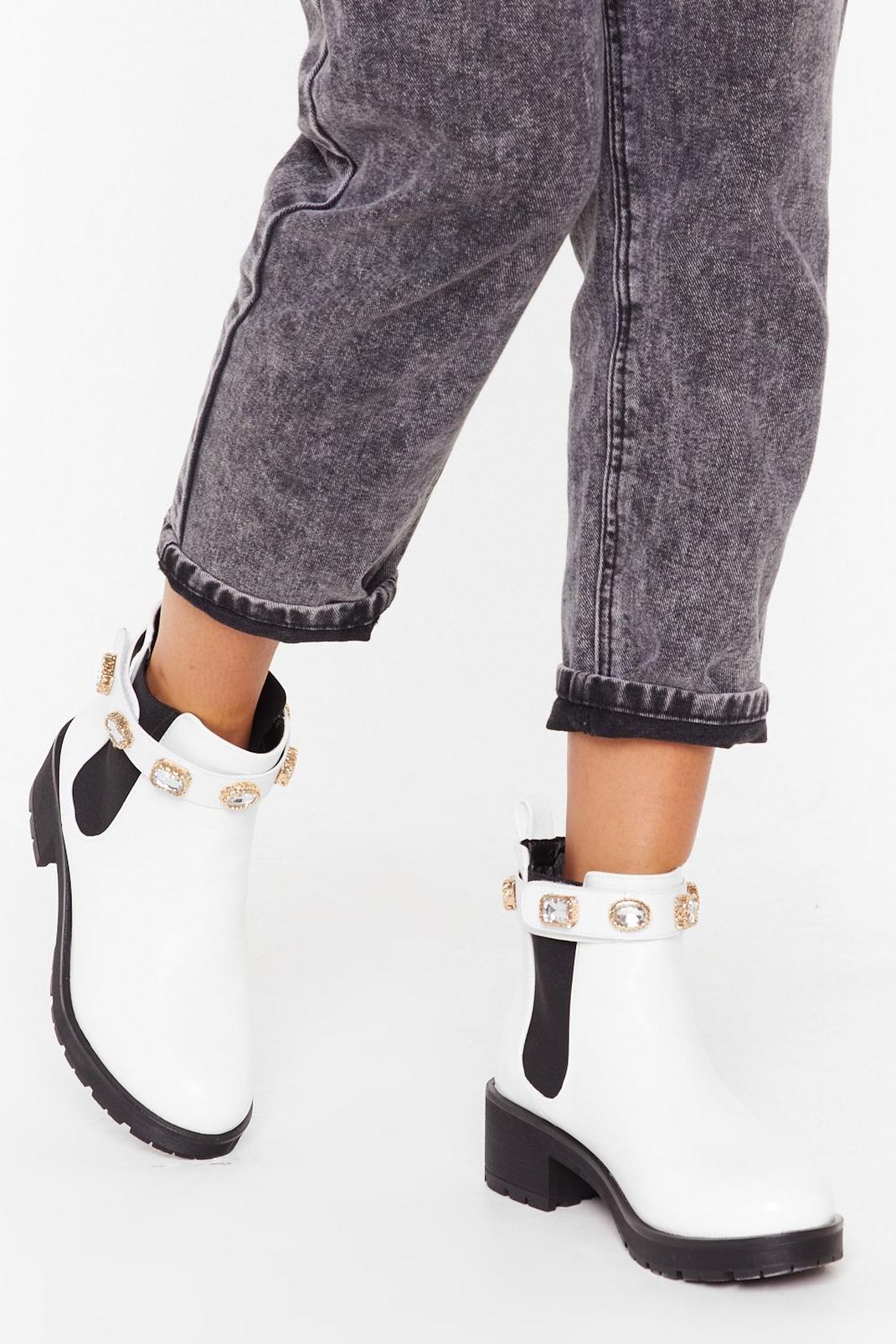Diamante strap cleated chelsea boots image number 1