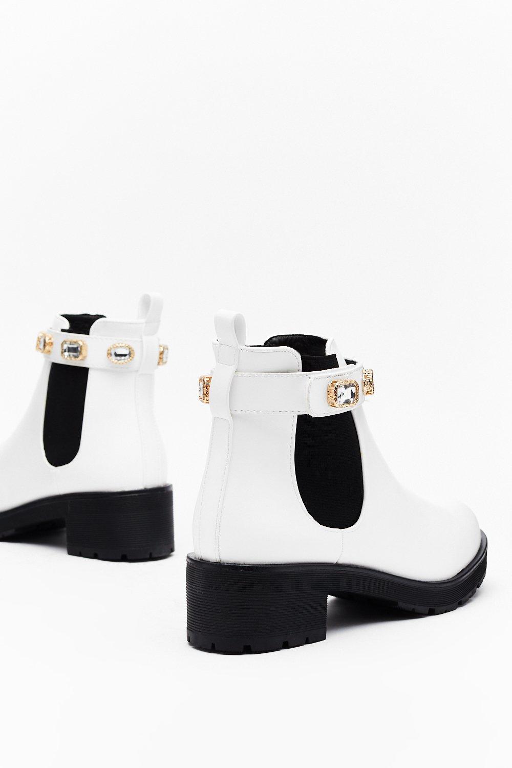 Diamante chelsea boots hot sale